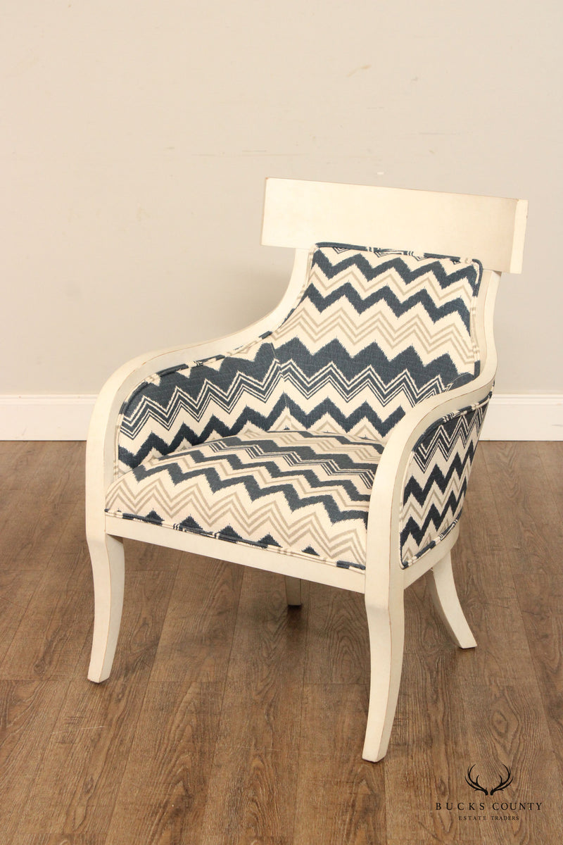 Century Furniture Empire Style White-Painted Bergere Armchair