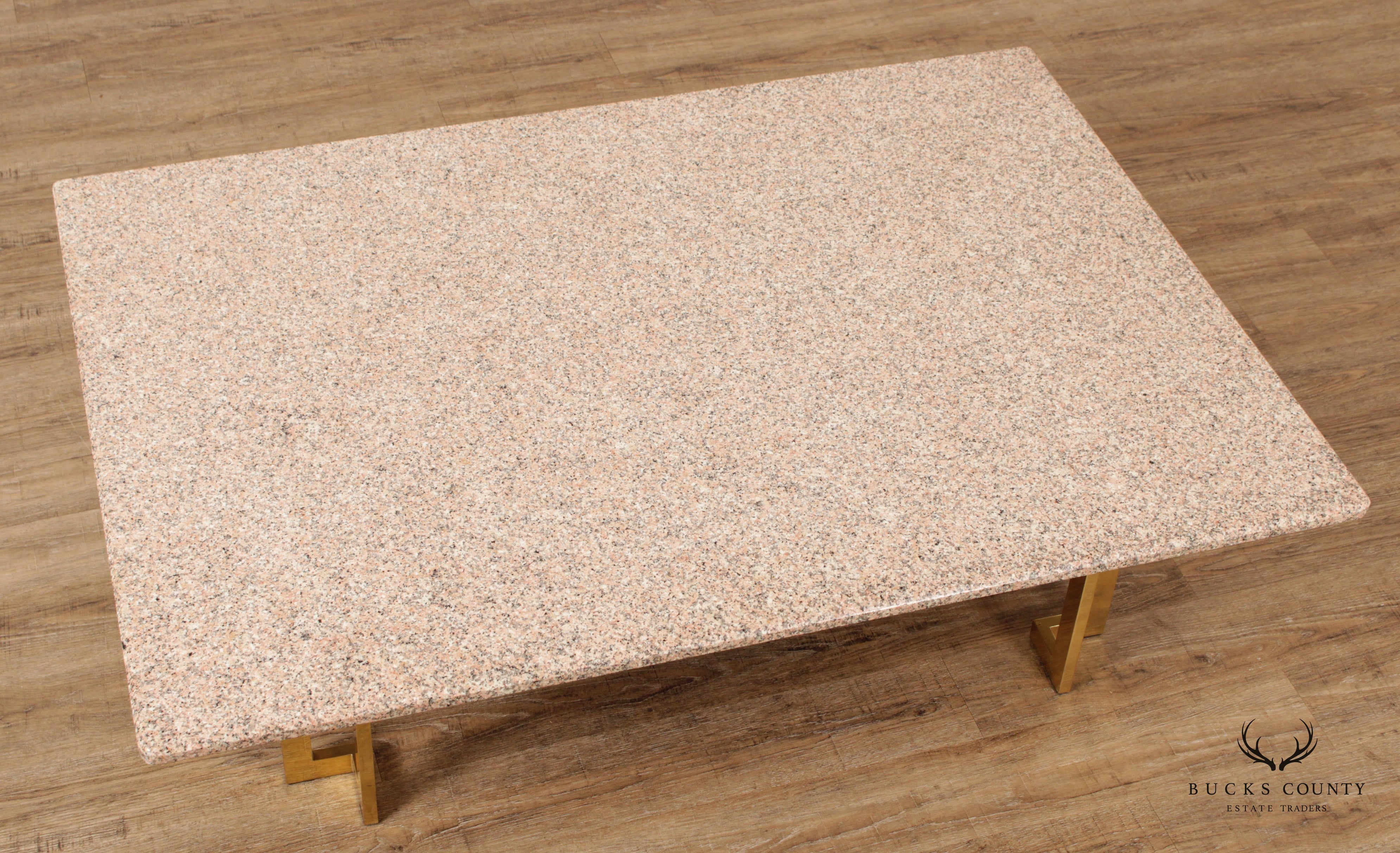 Modern Vintage Brass & Granite Coffee Table