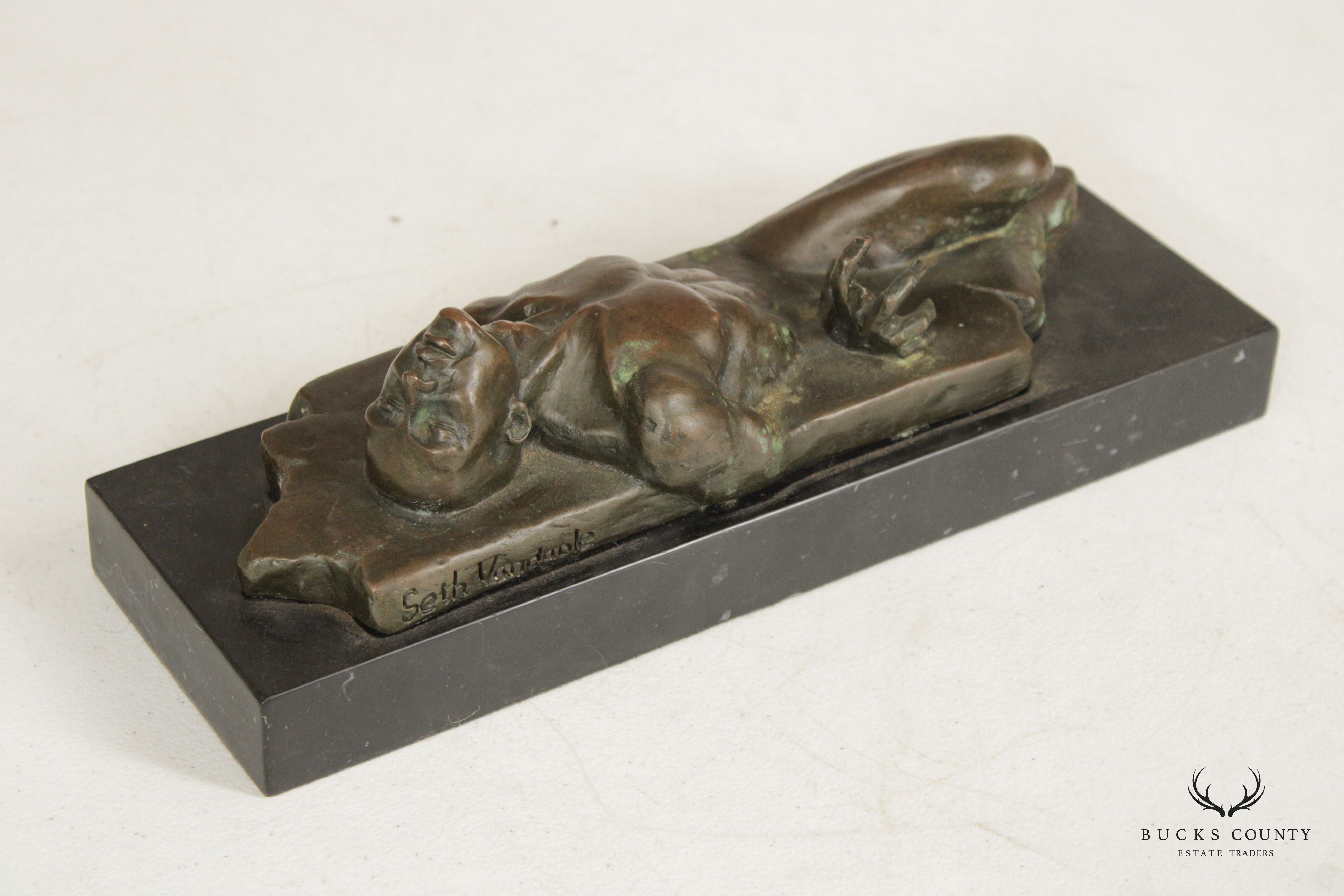 Seth Vandable Bronze Sculpture, Man Sinking