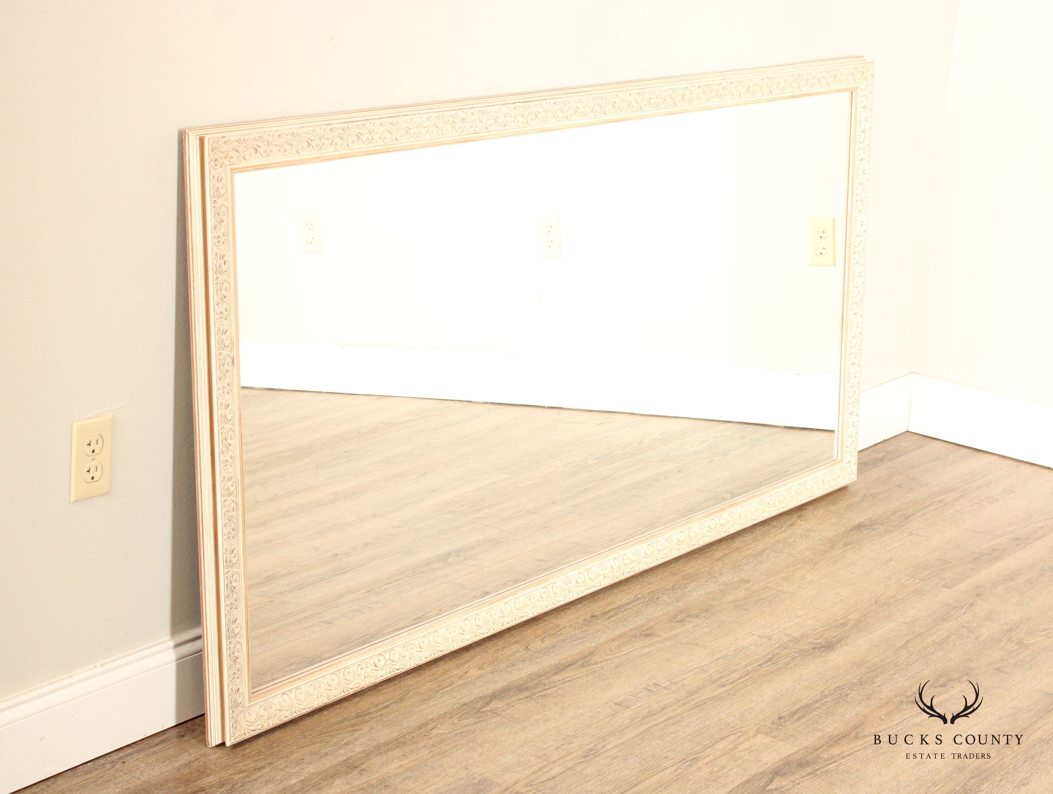 French Country Style Distress Painted Mantel or Full-Length Mirror