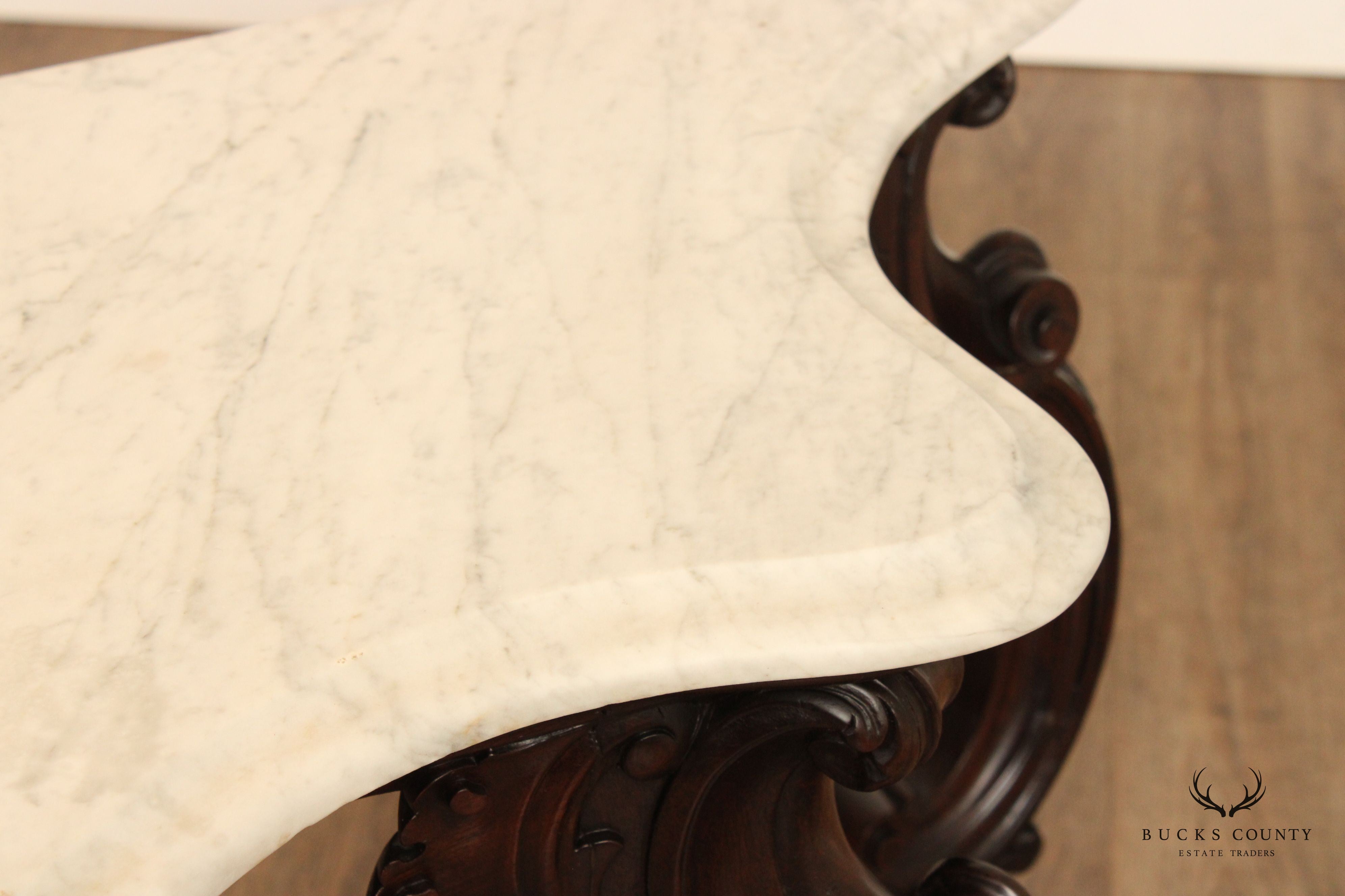 C. Lazarus & Co. Antique Rococo Style Marble Top Console Table