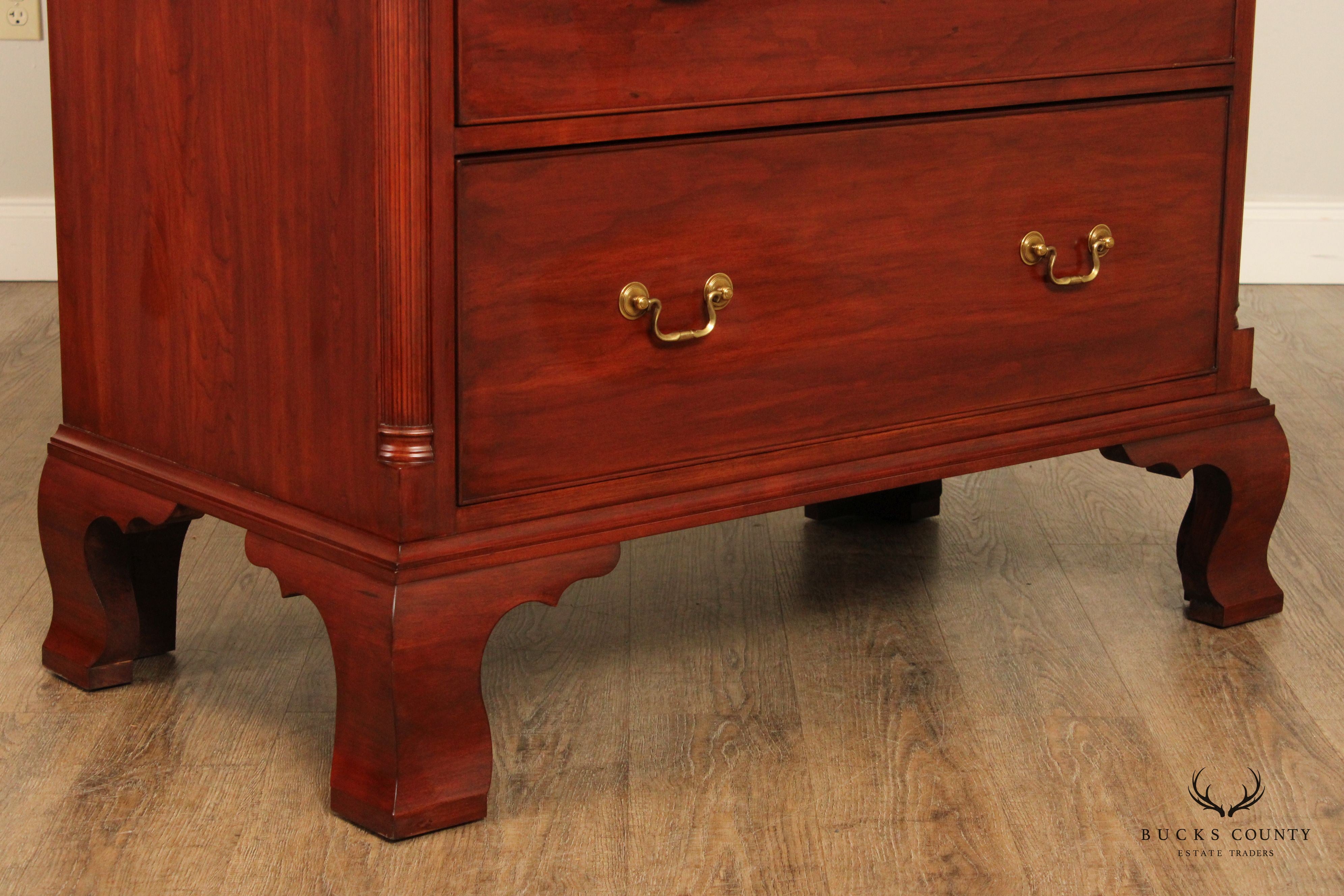 Henkel Harris Chippendale Style Cherry High Chest of Drawers