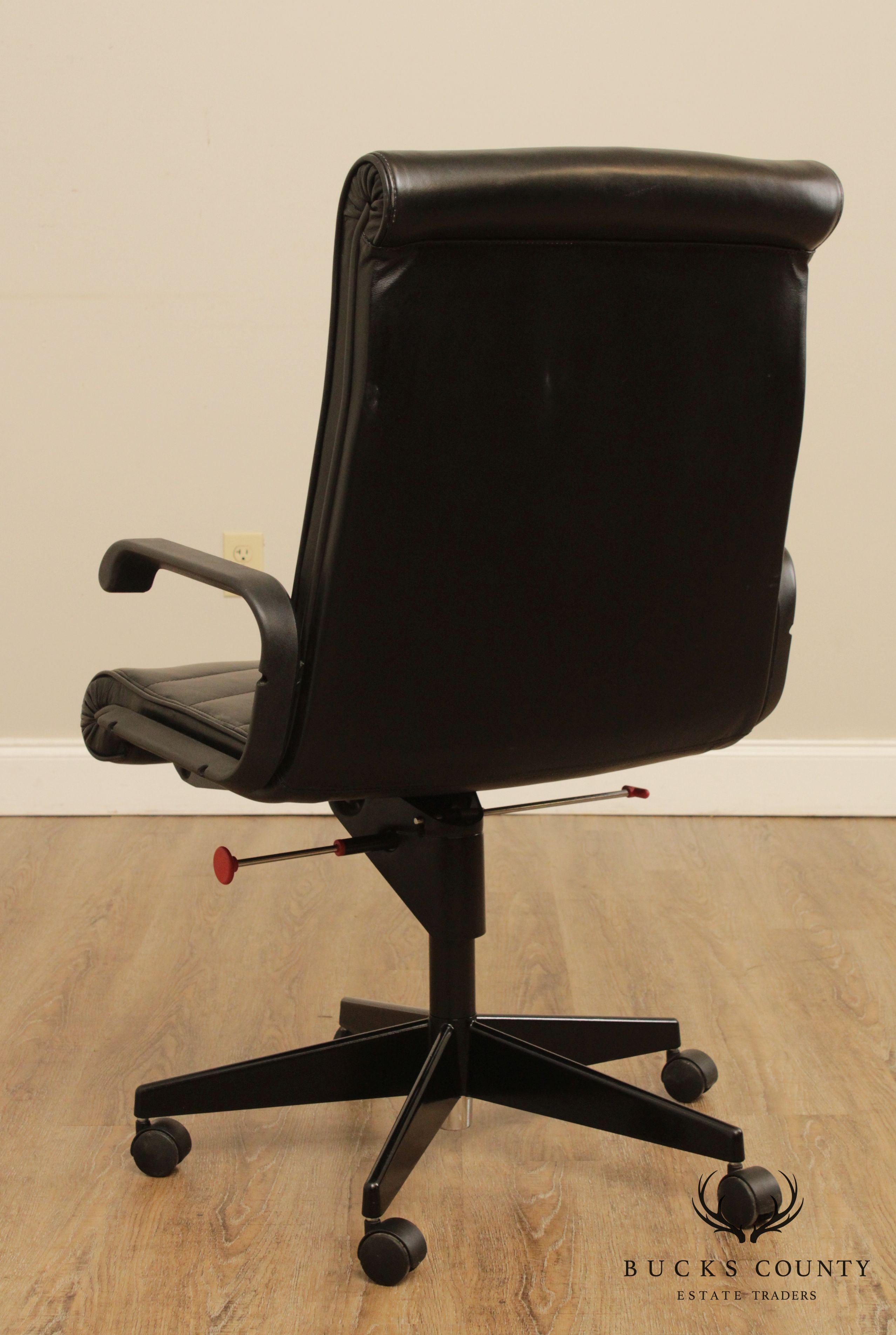 Quality Modern Black Leather Desk Chair