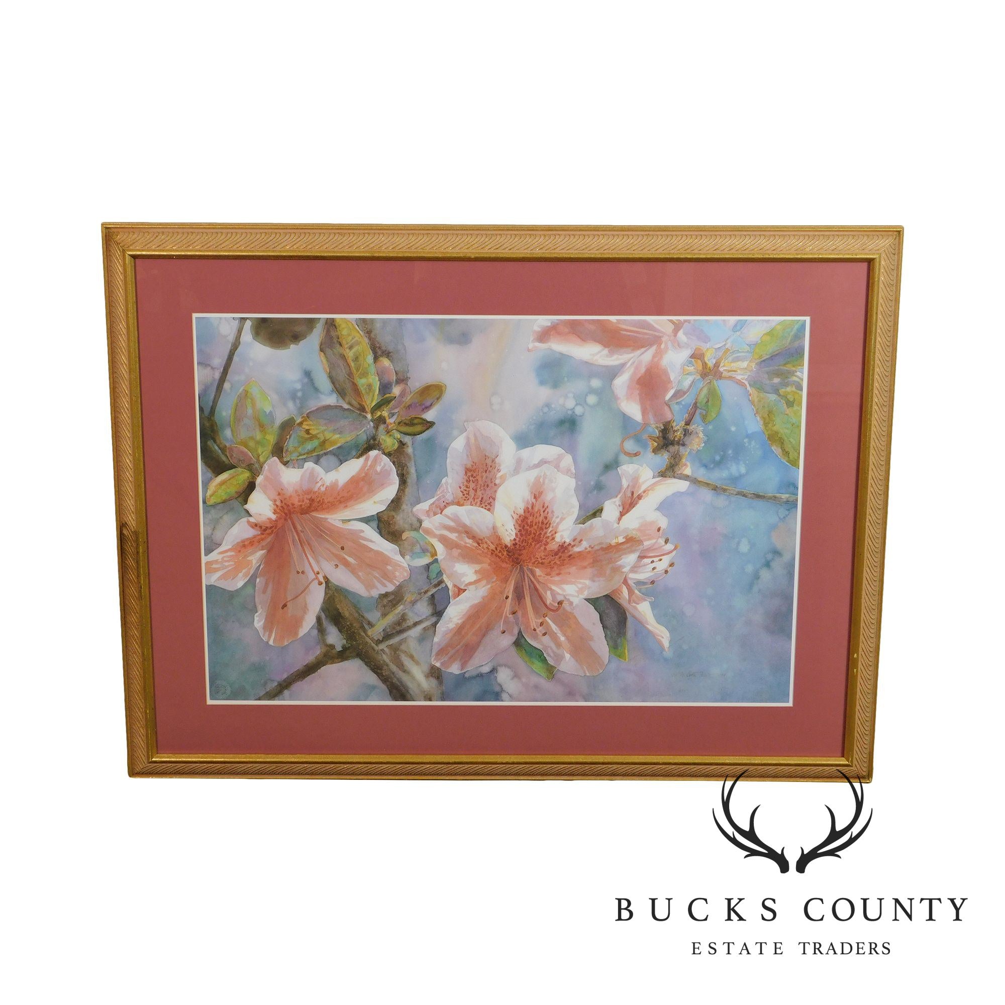 Mary Booth Cabot Azaleas Fine Art Lithograph of Original Watercolor