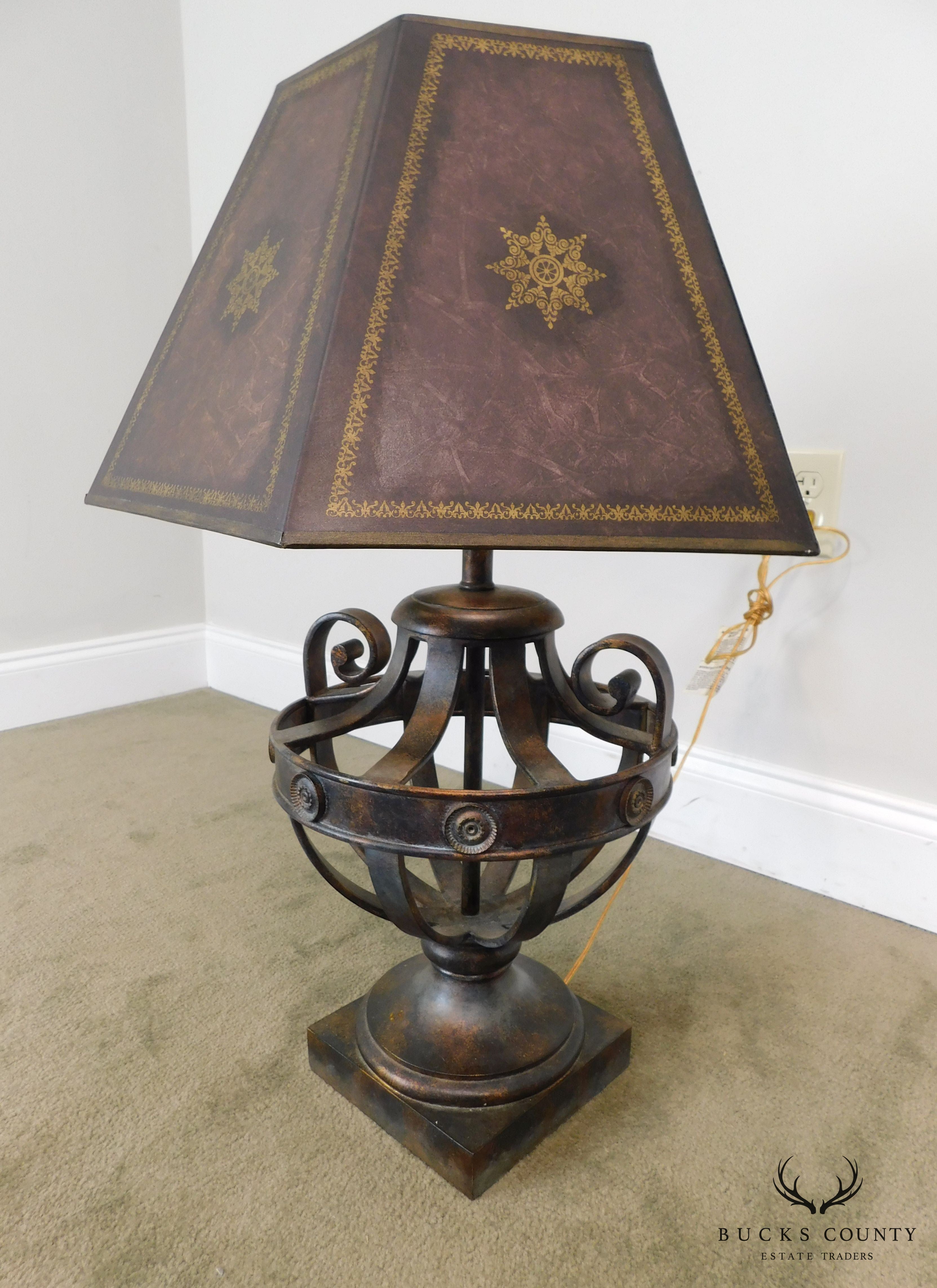 Regency Style Metal Table Lamp Possibly Maitland Smith