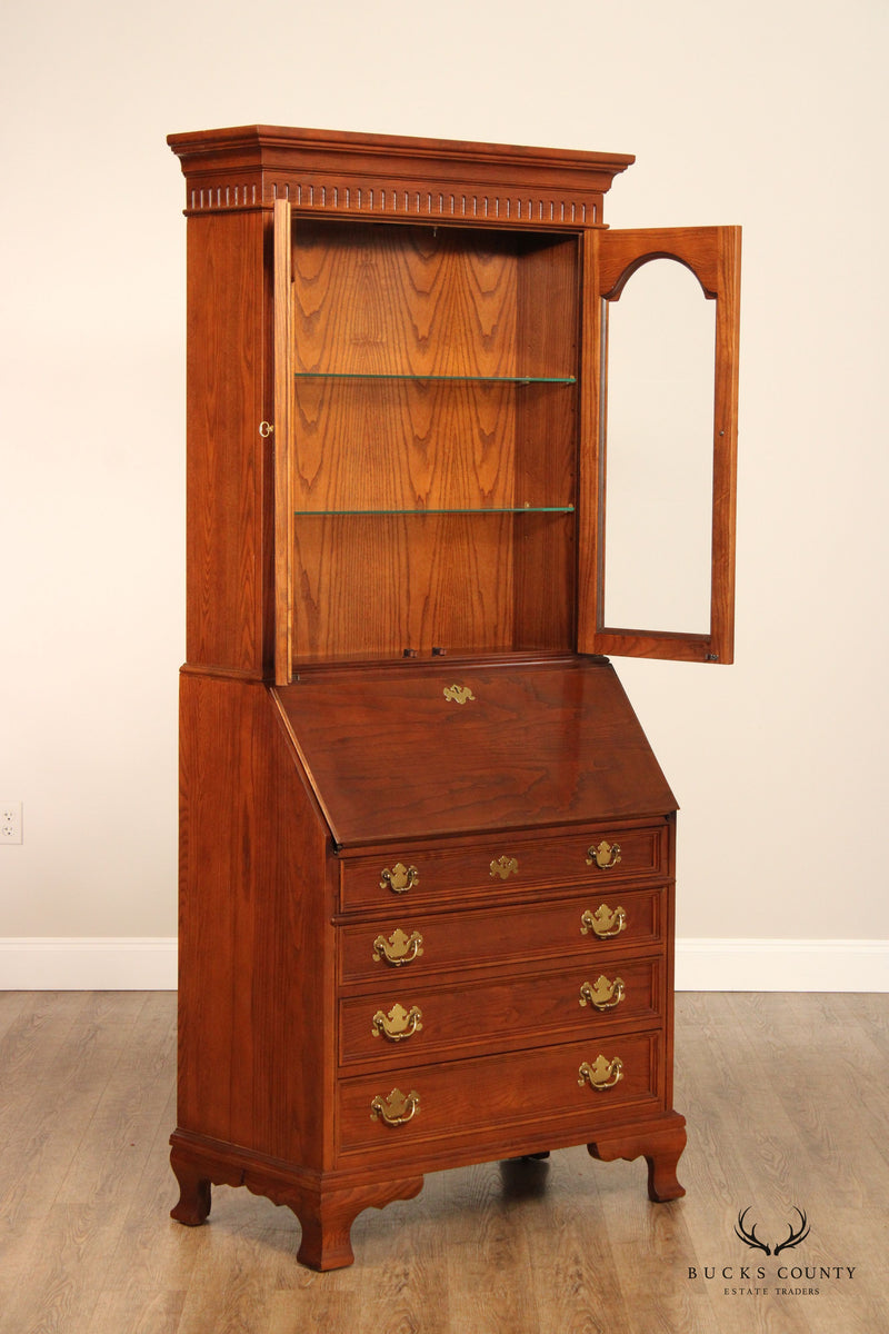 Jasper Cabinet Chippendale Style Carved Oak Secretary Desk