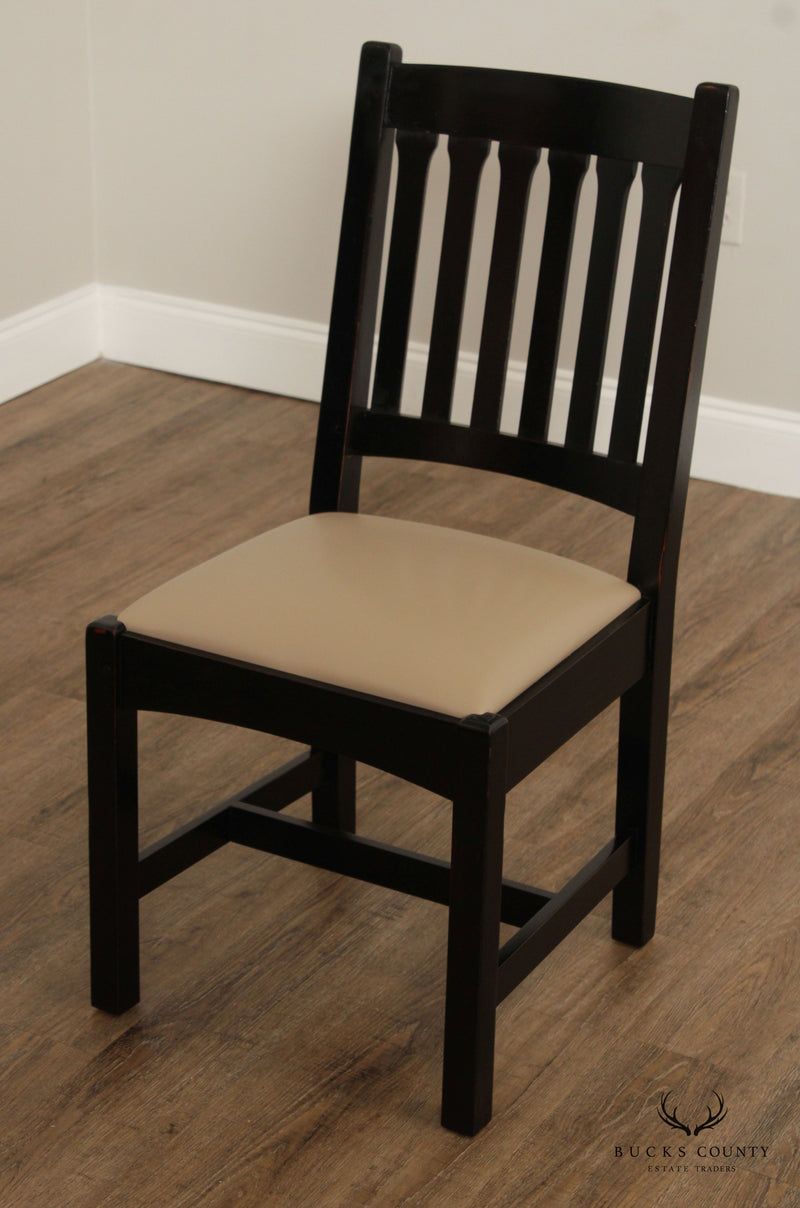 Stickley Mission Collection Set of Four Ebonized Cottage Dining Chairs