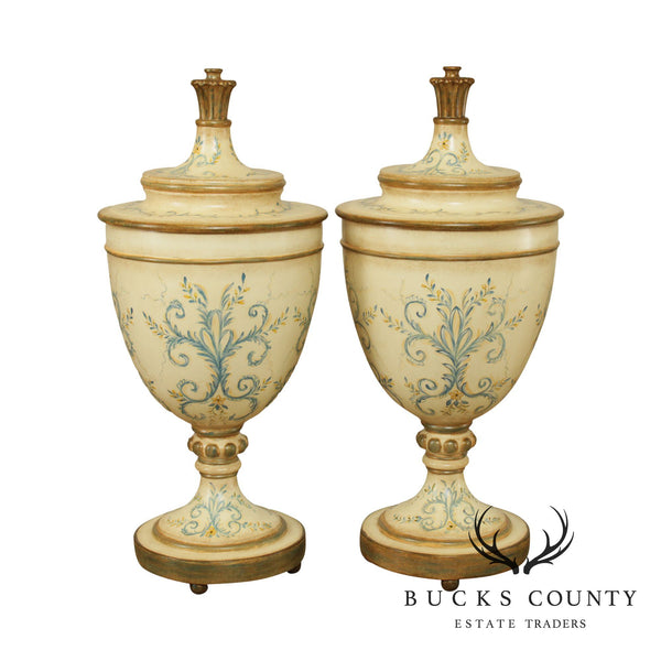 Sarried, LTD. Hand Painted Pair Decorative Lidded Vases