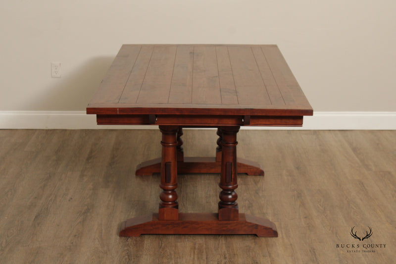 Hand Crafted Solid Cherry Expandable Trestle Dining table