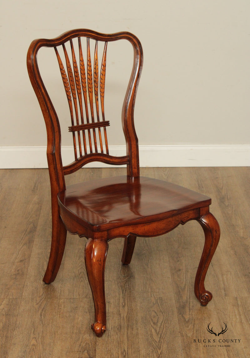 French Provincial Style Set of Six Wheat Sheaf Dining Chairs