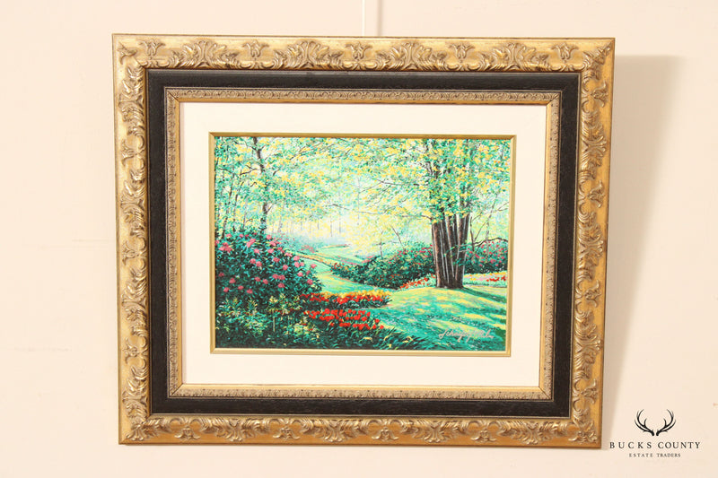Schaefer Miles 'Keukenhof Vista' Embellished Canvas Print, Custom Framed