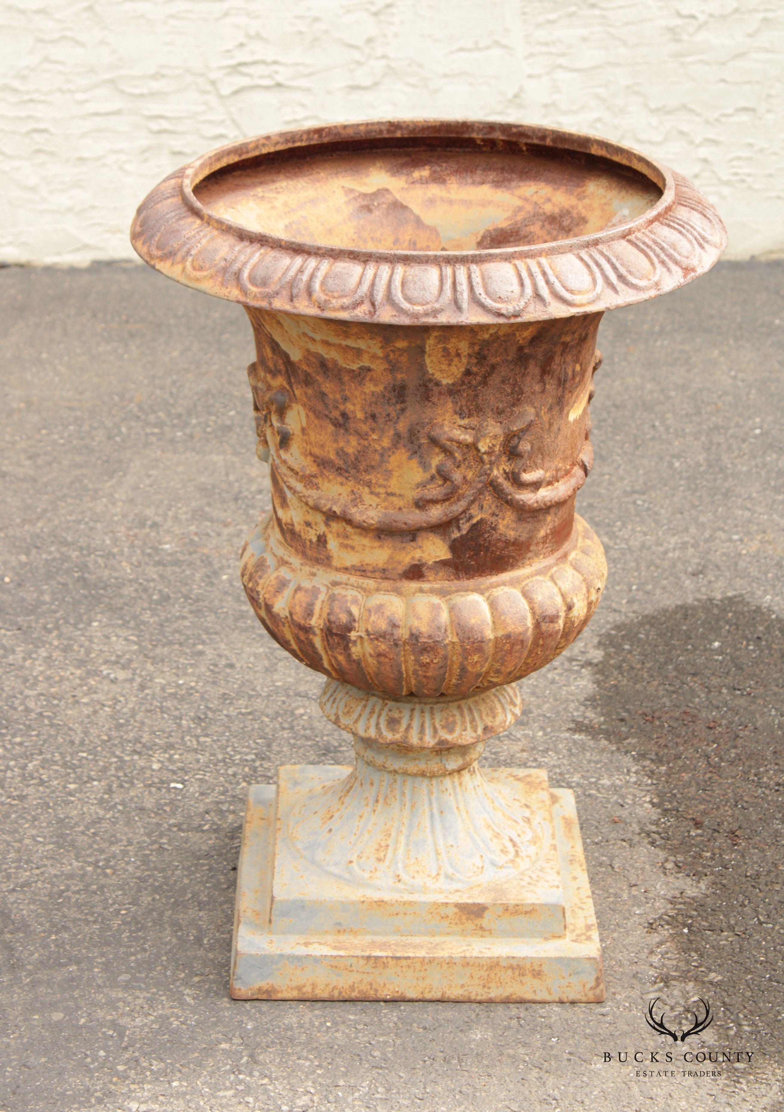 Vintage French Style Large Cast Iron Garden Urn