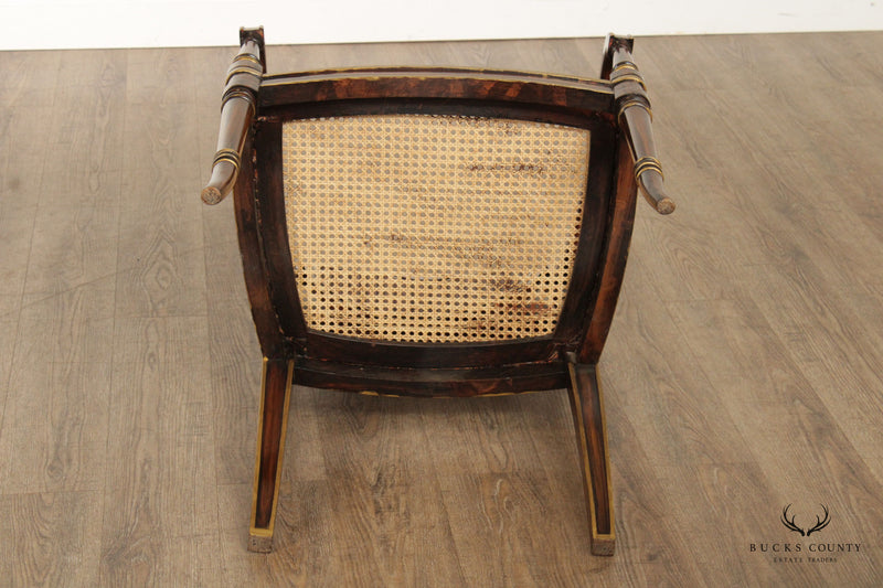 Regency Style Pair of Rosewood Caned Armchairs