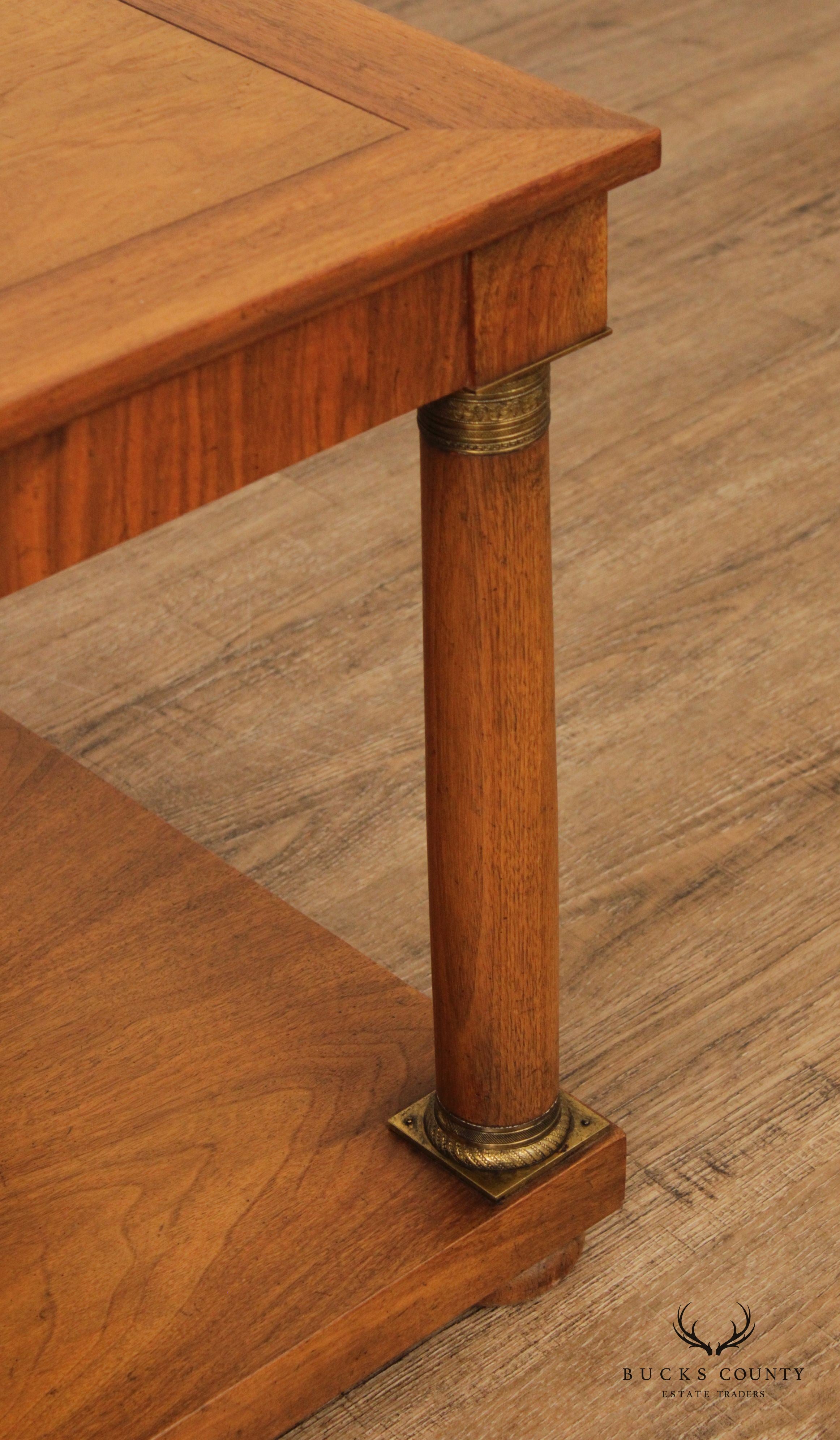 Empire Style Two-Tier Walnut Side Table