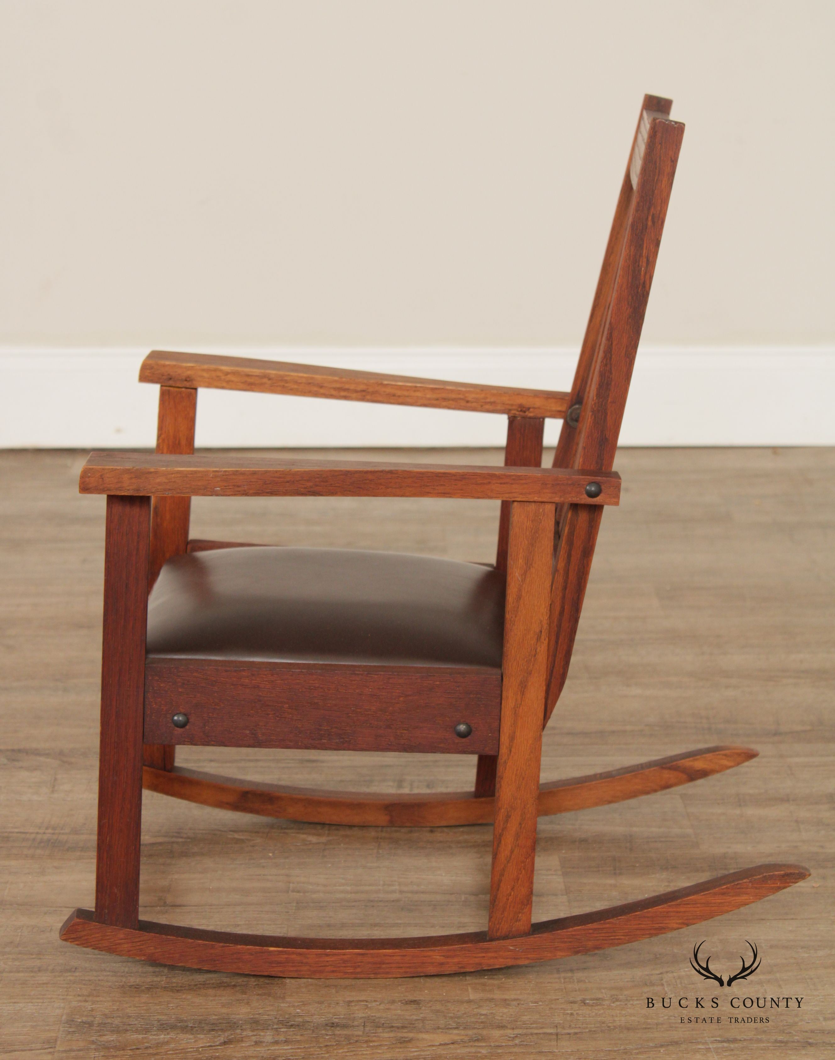 Antique Mission Oak Children's Rocking Chair