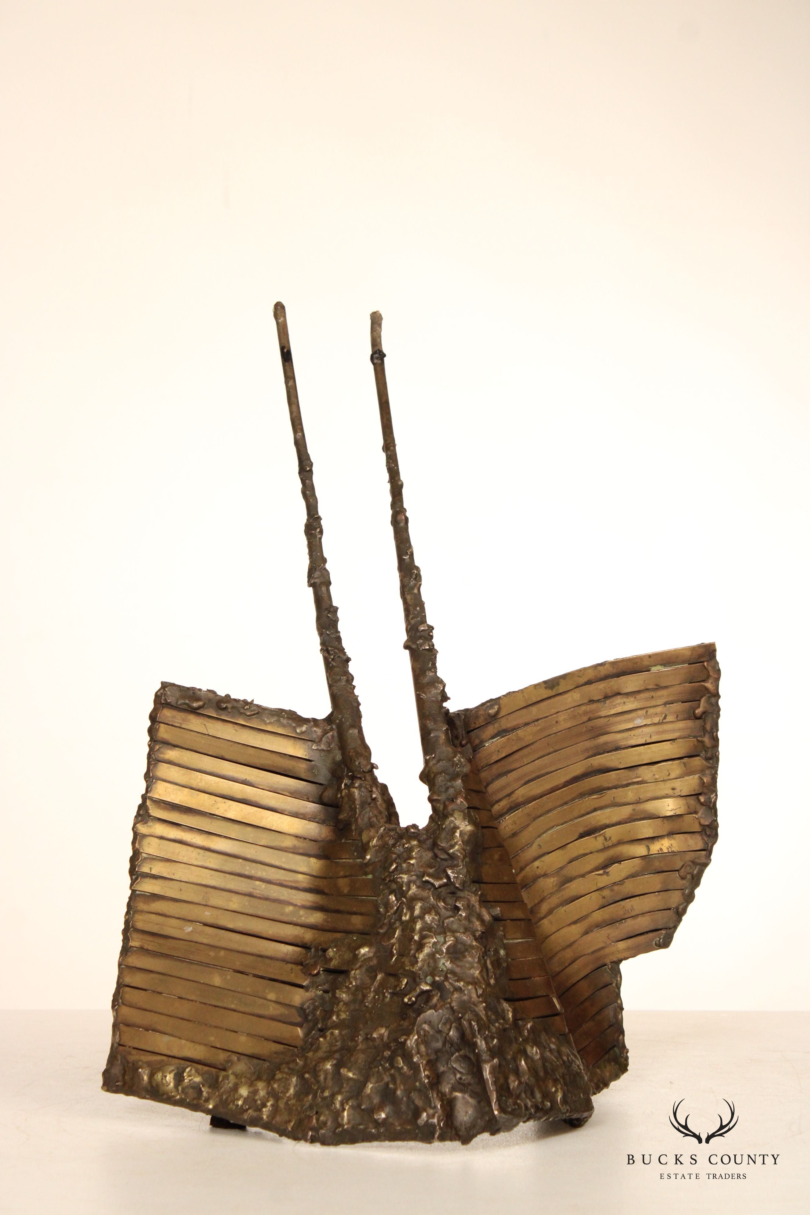 Vintage Brutalist Style Abstract Brass Sculpture