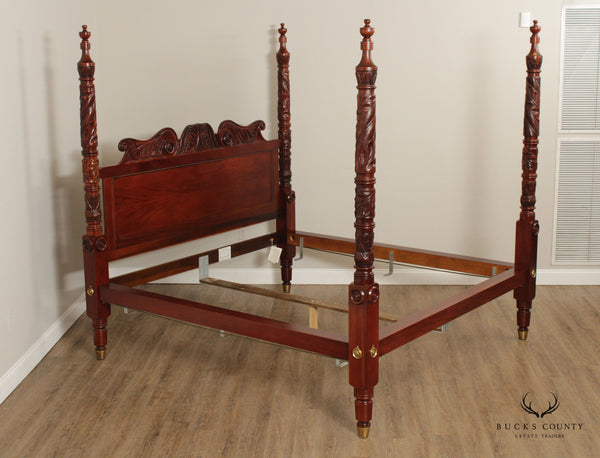 Ralph Lauren Safari Collection Carved Mahogany King Poster Bed