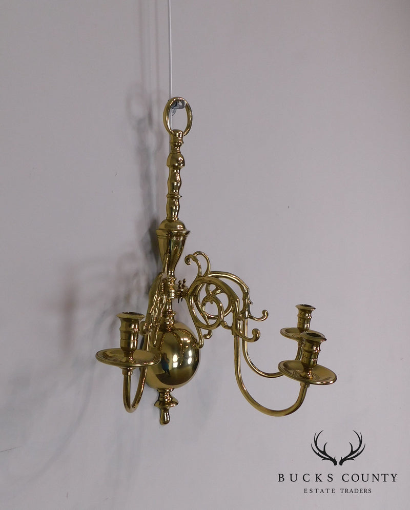 Virginia Metalcrafters Harvin Brass 3 Arm Wall Sconce