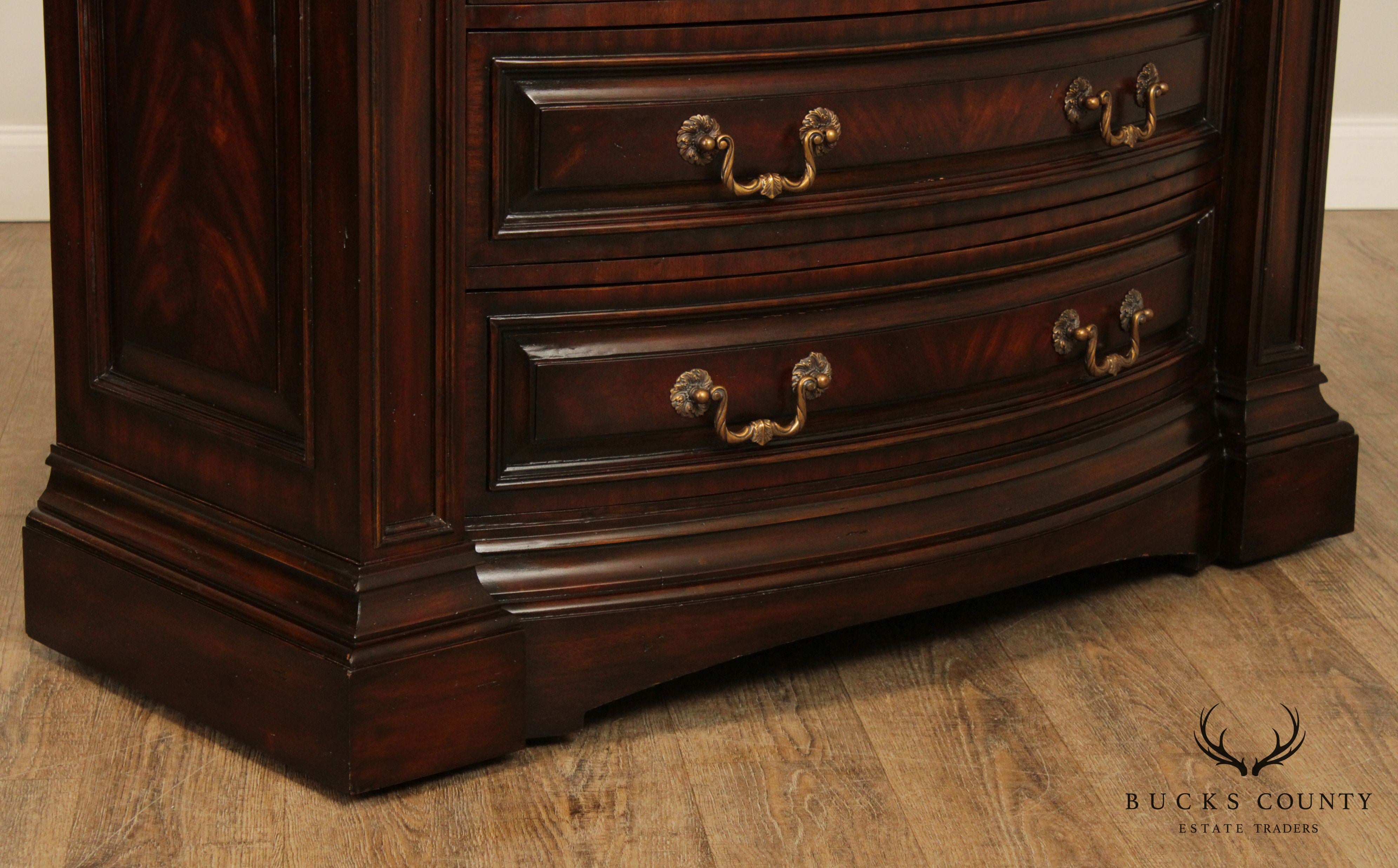 Maitland Smith Regency Style Mahogany Bowfront Chest of Drawers