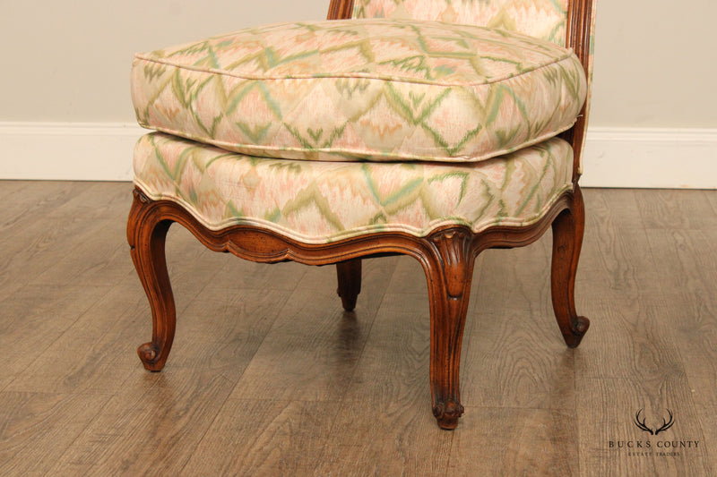 Pair of Diminutive French Louis XV Rococo Boudoir Slipper Chairs