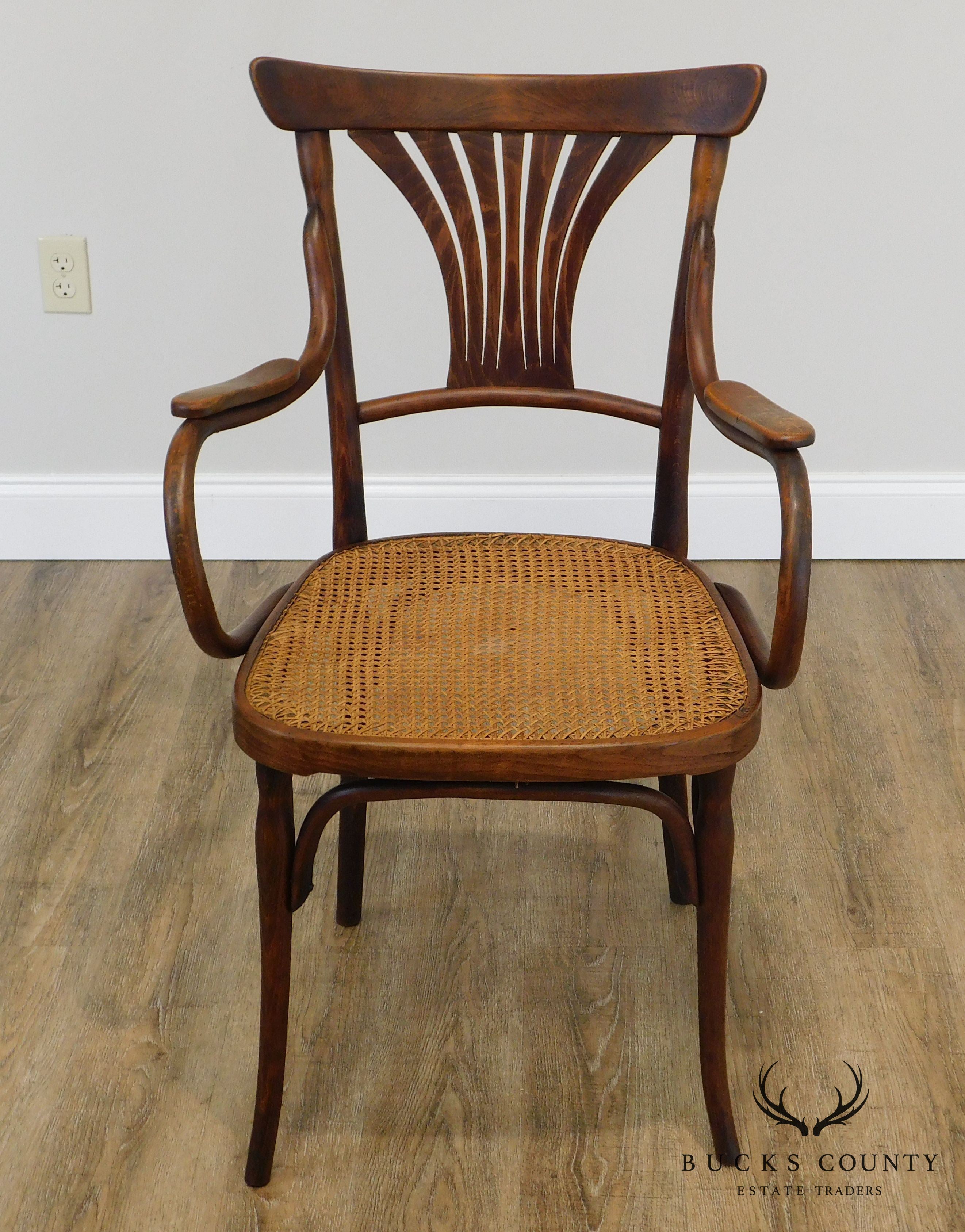 J & J Kohn Austria Antique Art Nouveau Armchair