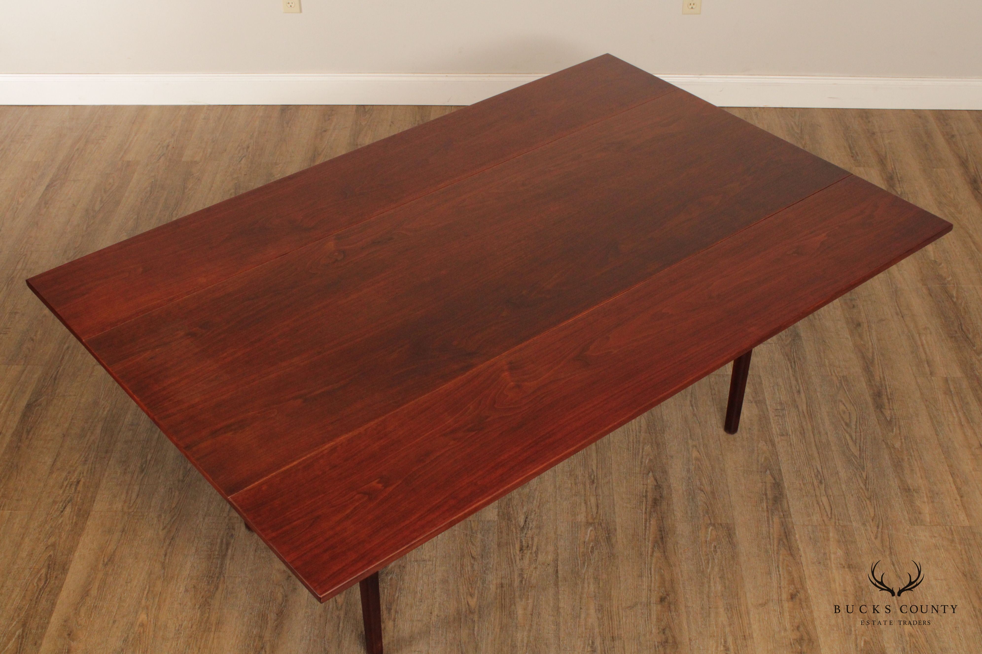 Custom Crafted Bench-Made Walnut Drop-Leaf Dining Table