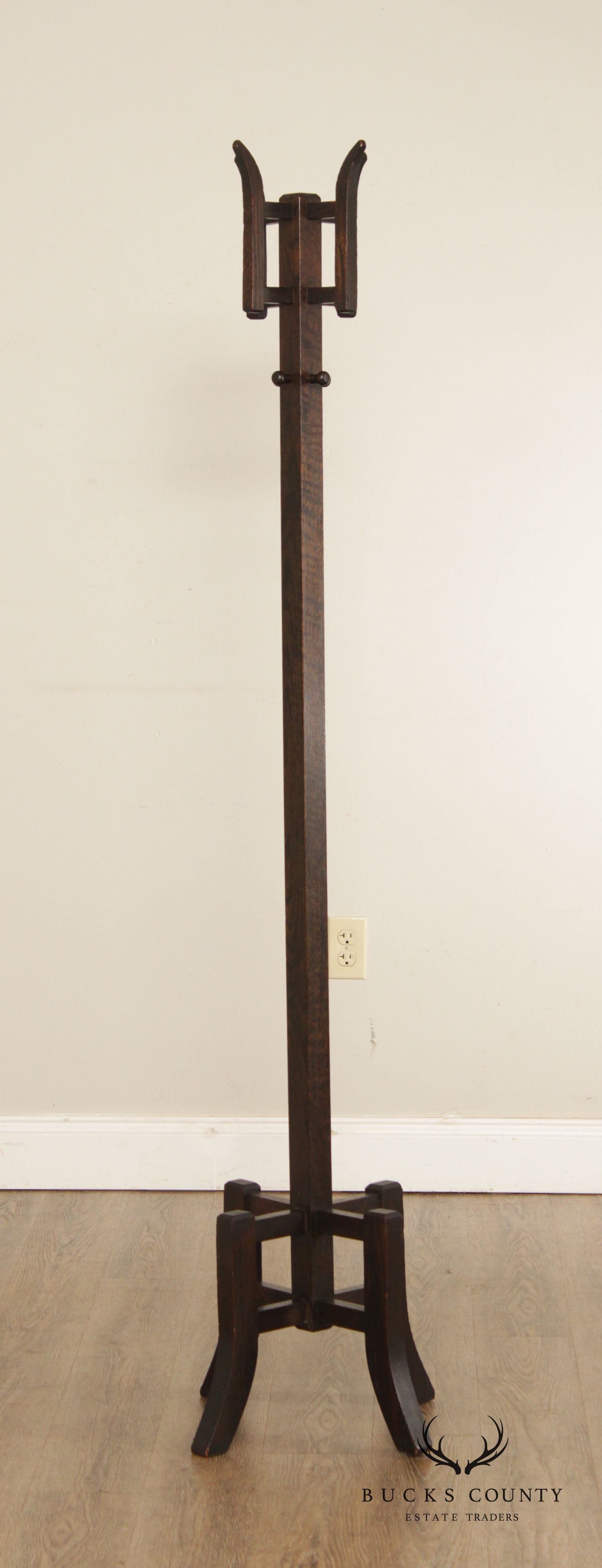 Antique Mission Oak Coat Rack