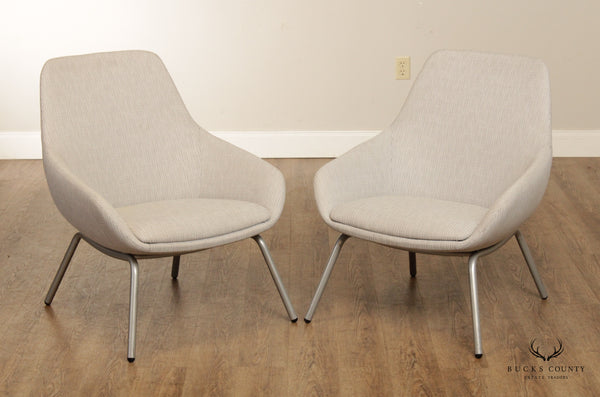 9 to 5 Seating Mid Century Modern Style Pair of 'Lilly' Lounge Chairs