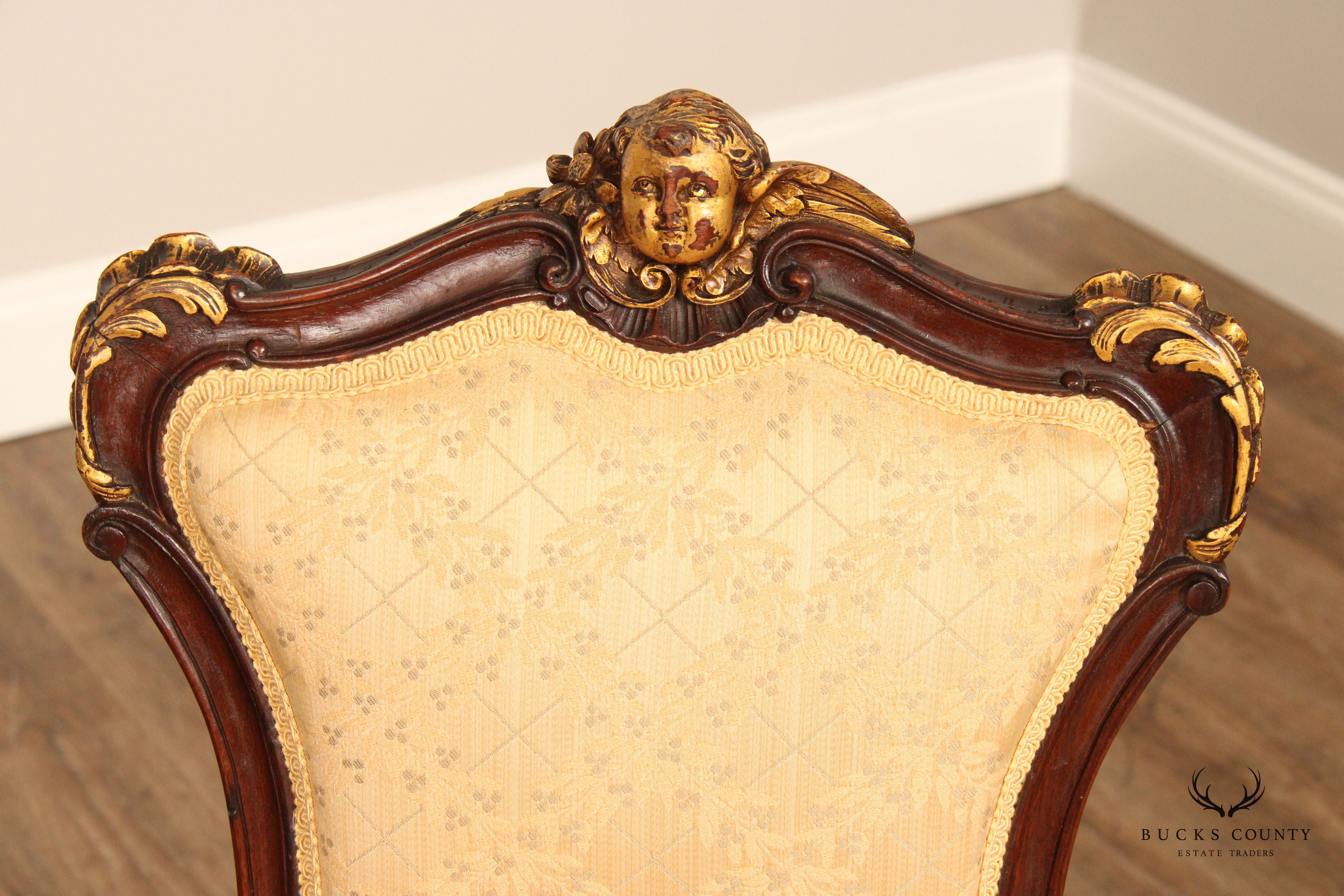 Louis XV Style Parcel Gilt Side Accent Chair