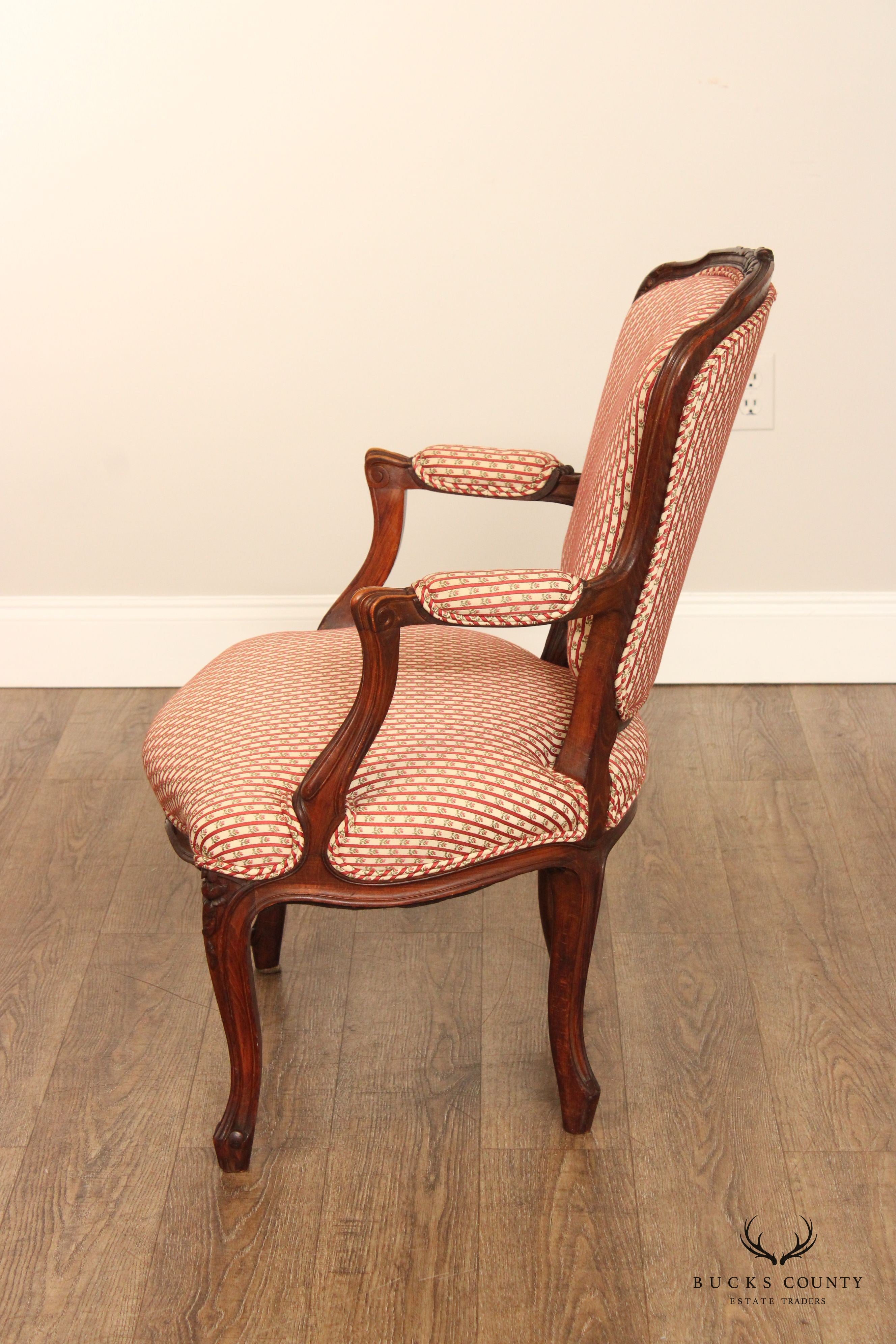 Antique French Louis XV Style Pair of Fauteuil Armchairs