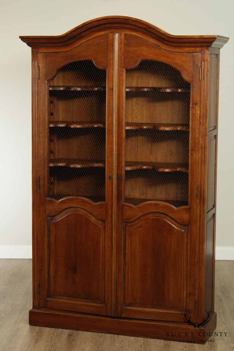 French Country Style Custom Quality Large Pair Bookcases Cabinets