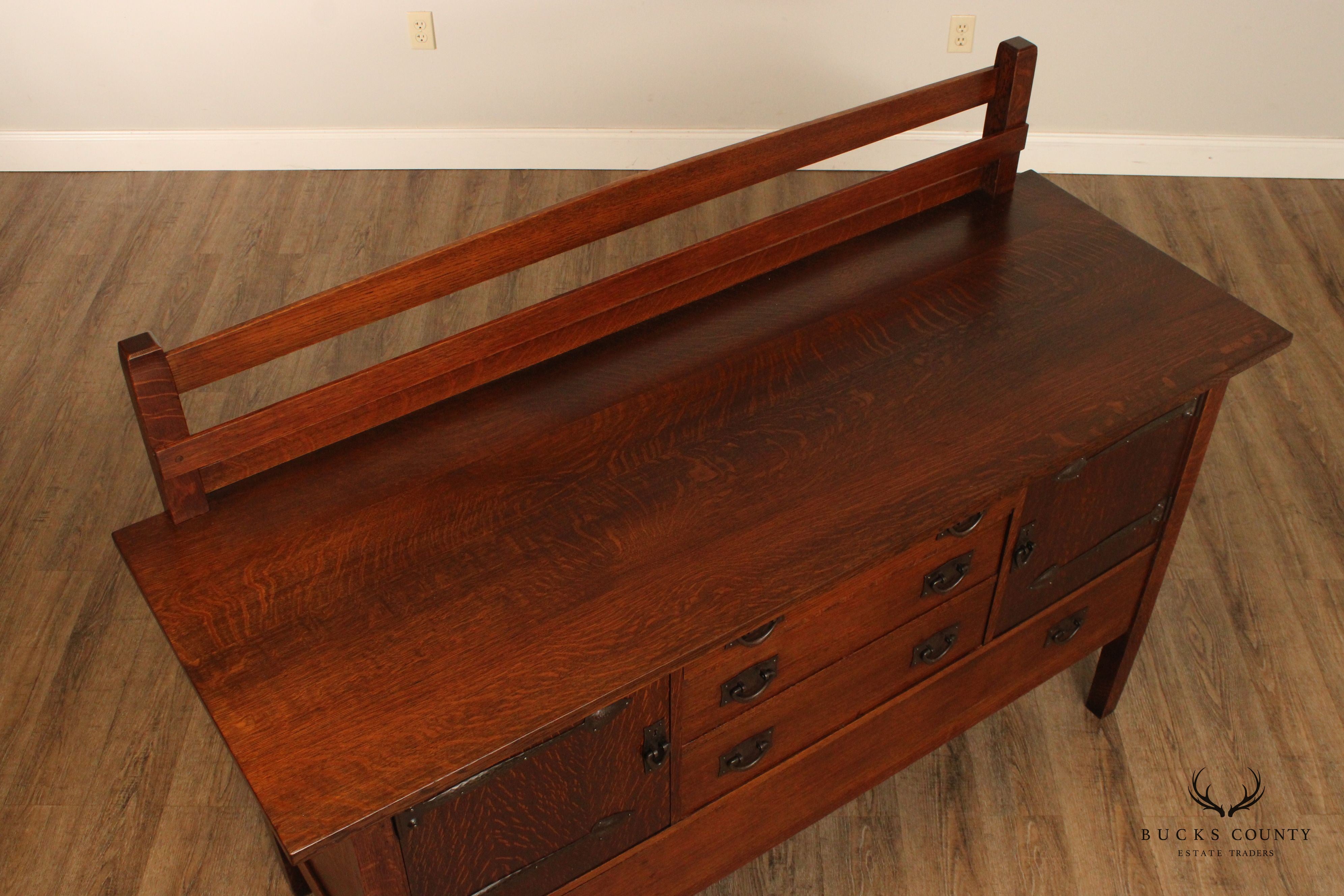 Antique Gustav Stickley Arts & Crafts Mission Oak Sideboard