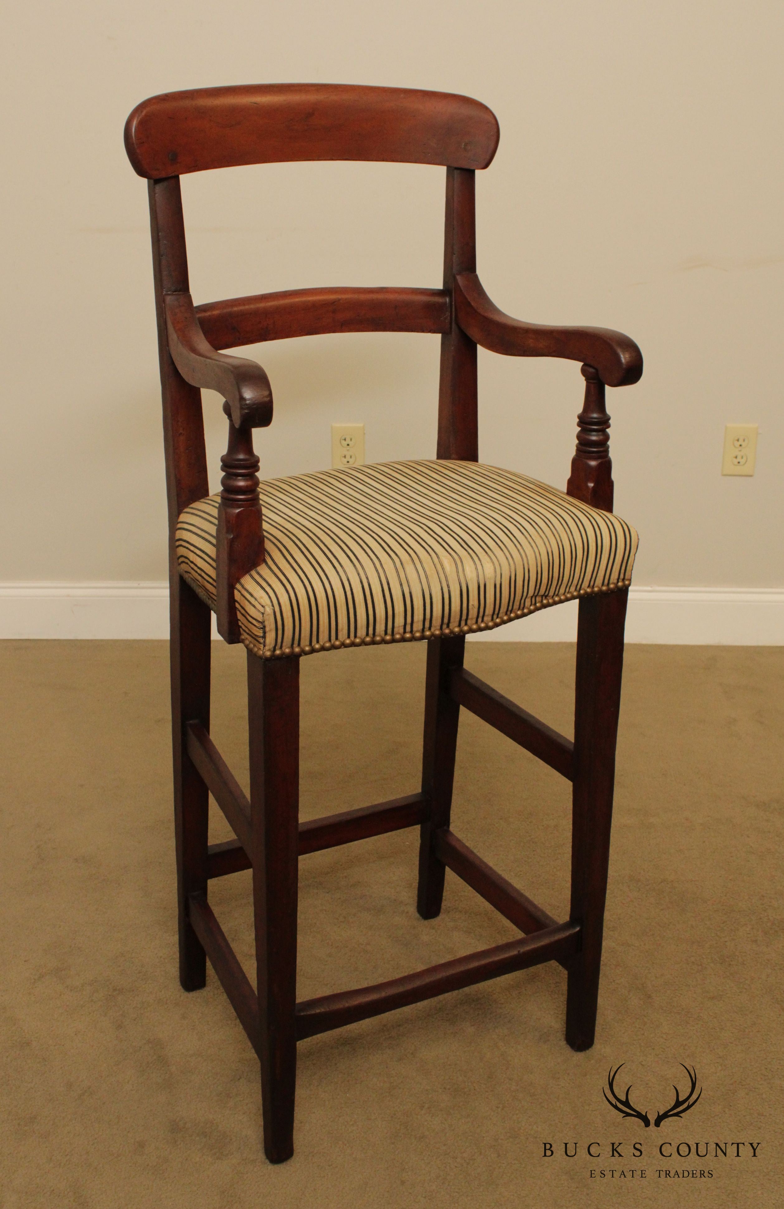 Antique 19th Century English Mahogany Pub Chair