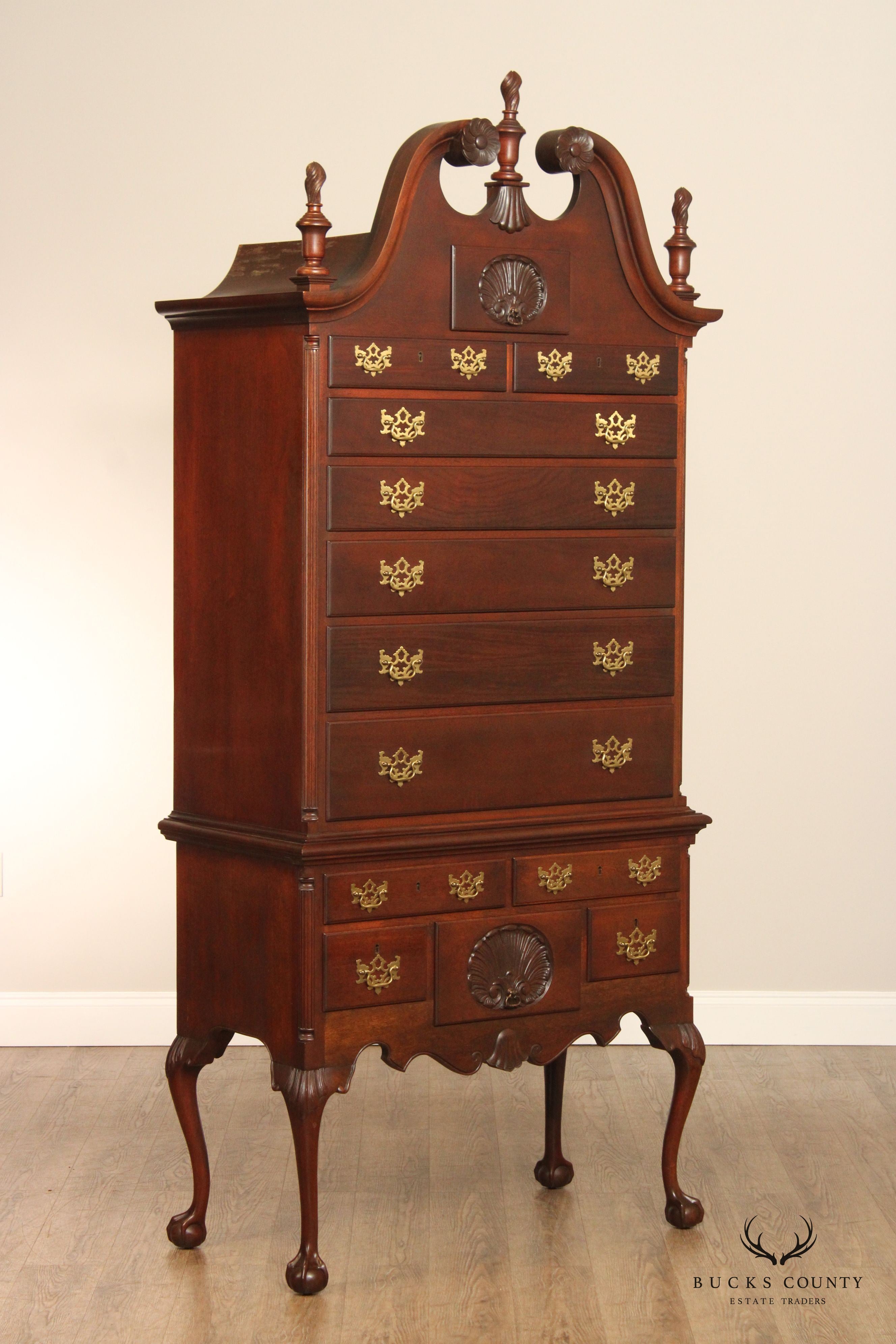 Biggs Furniture Chippendale Style Mahogany Highboy Chest