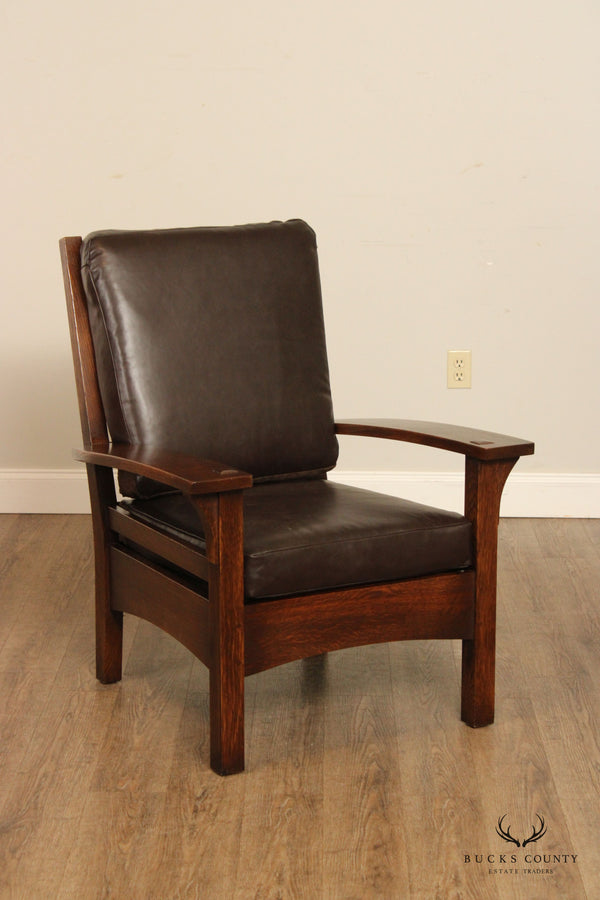 Stickley Mission Collection Oak and Leather Lounge Chair