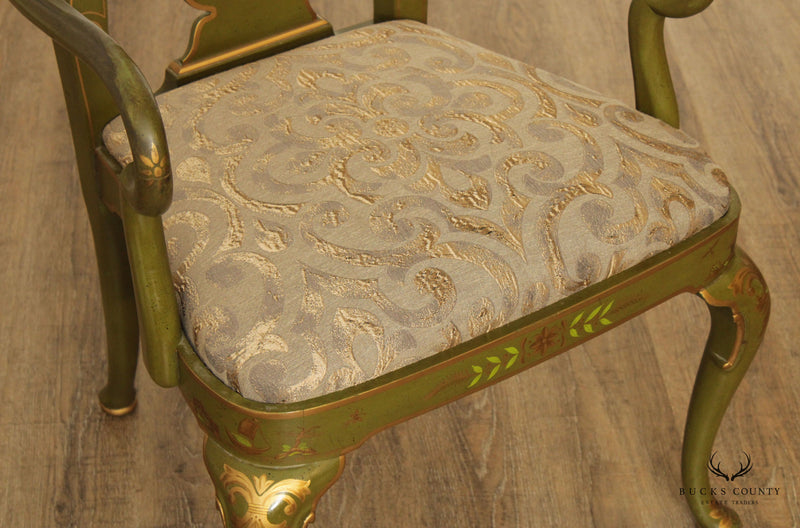 Queen Anne Style Chinoiserie Decorated Armchair