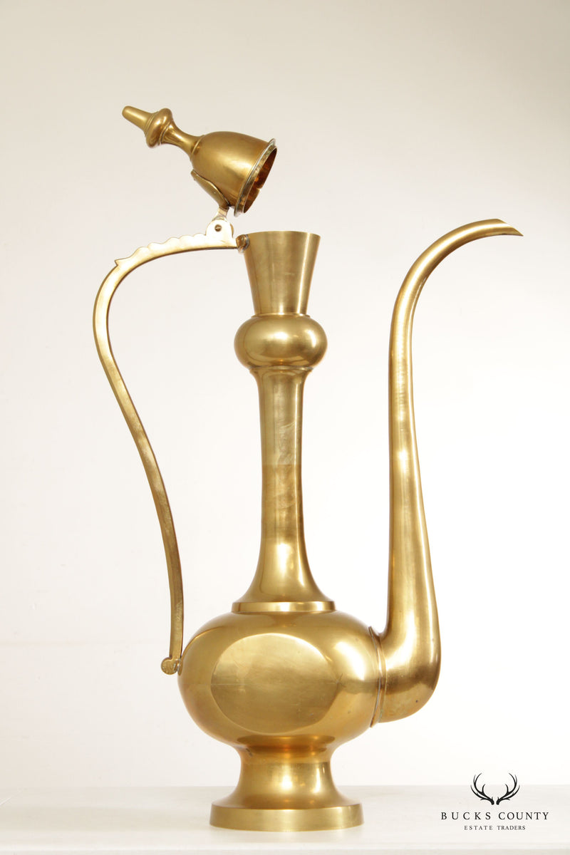 Moorish Style Tall Decorative Solid Brass Ewer