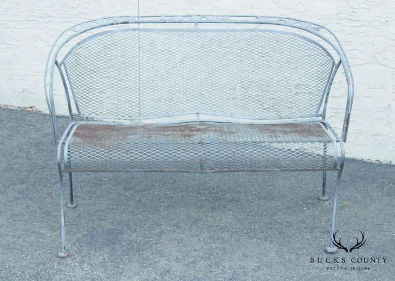 Vintage Wrought Iron Patio, Garden Bench
