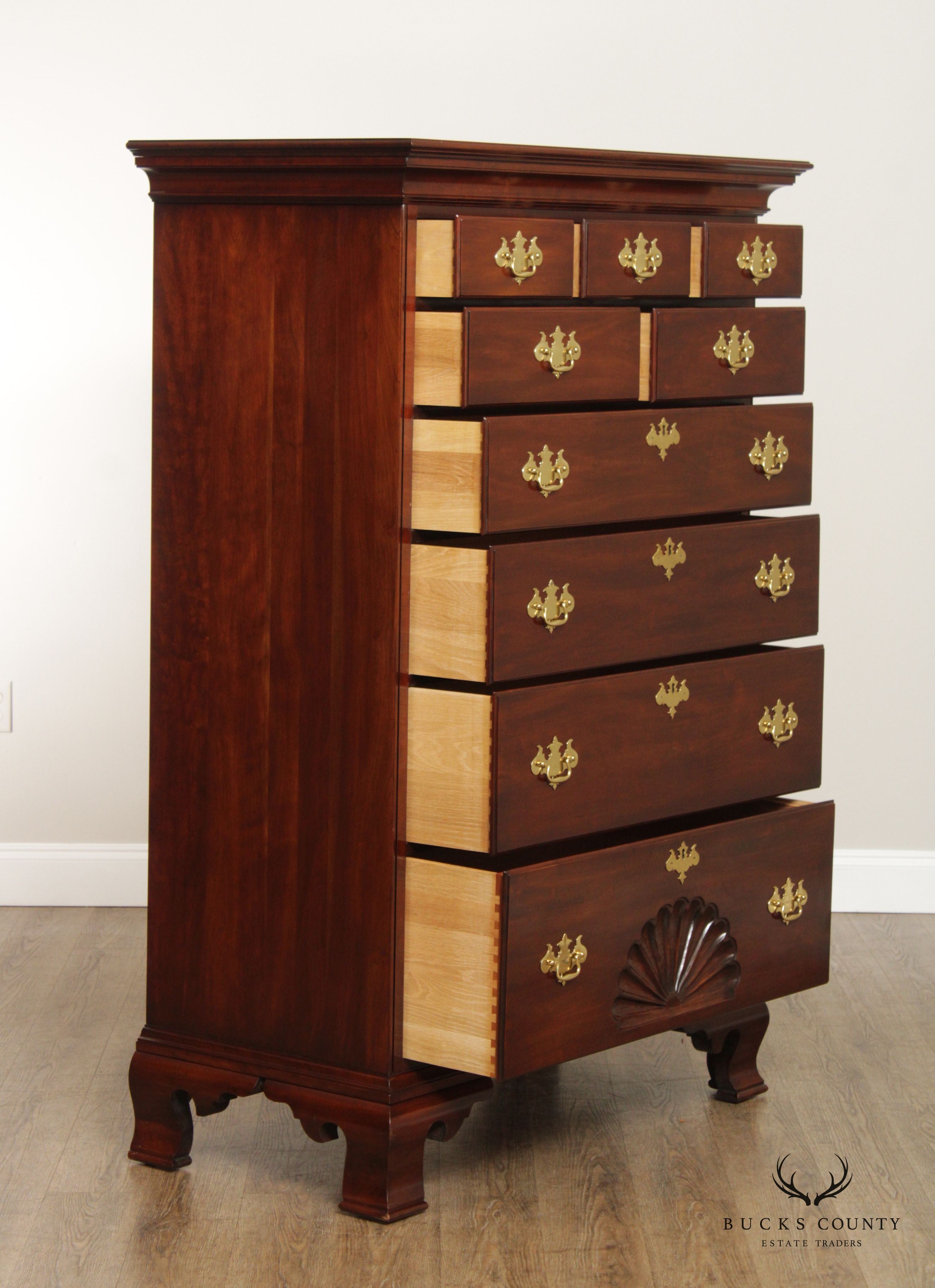 STATTON CHIPPRNDALE STYLE SOLID CHERRY TALL CHEST