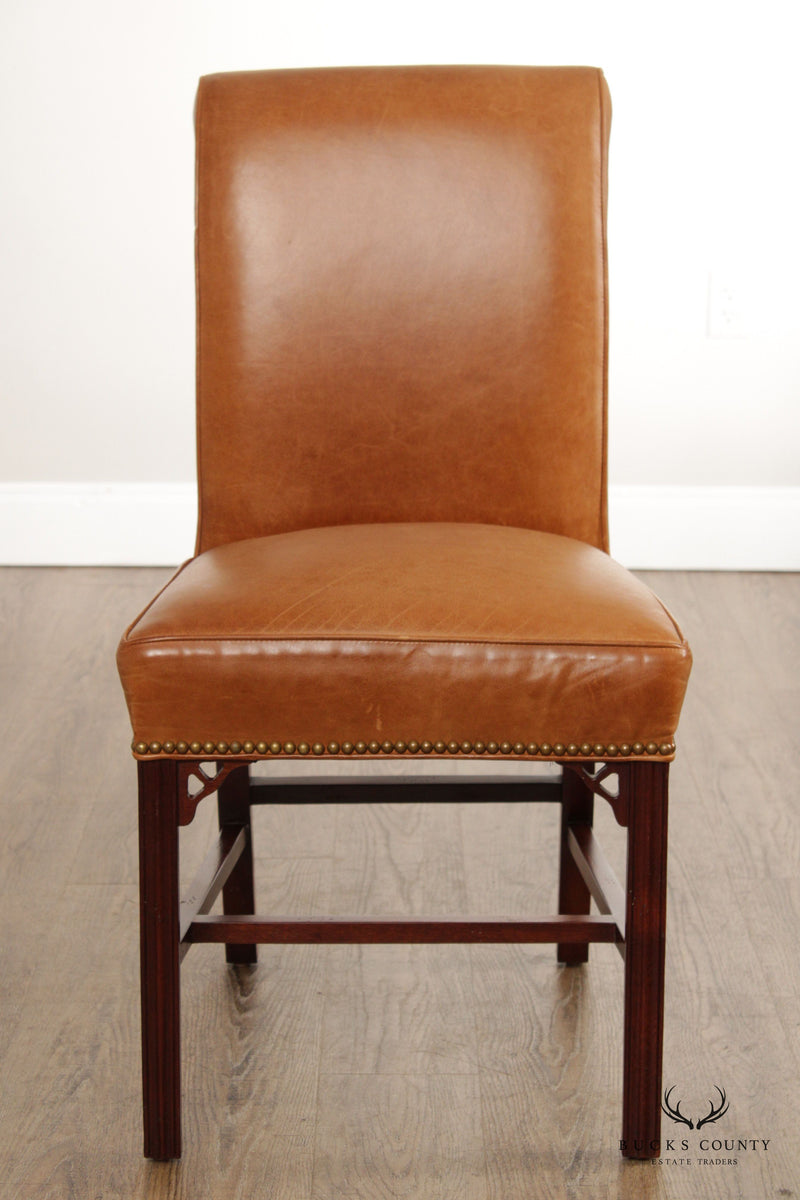 Hancock & Moore Chippendale Style Leather Side Chair