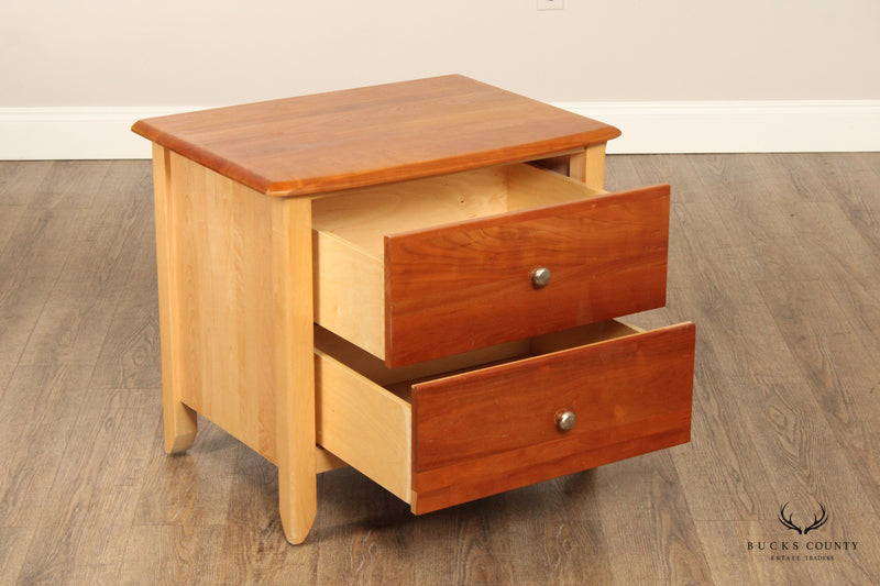 Vermont Precision Woodworks Cherry Two-Drawer Nightstand