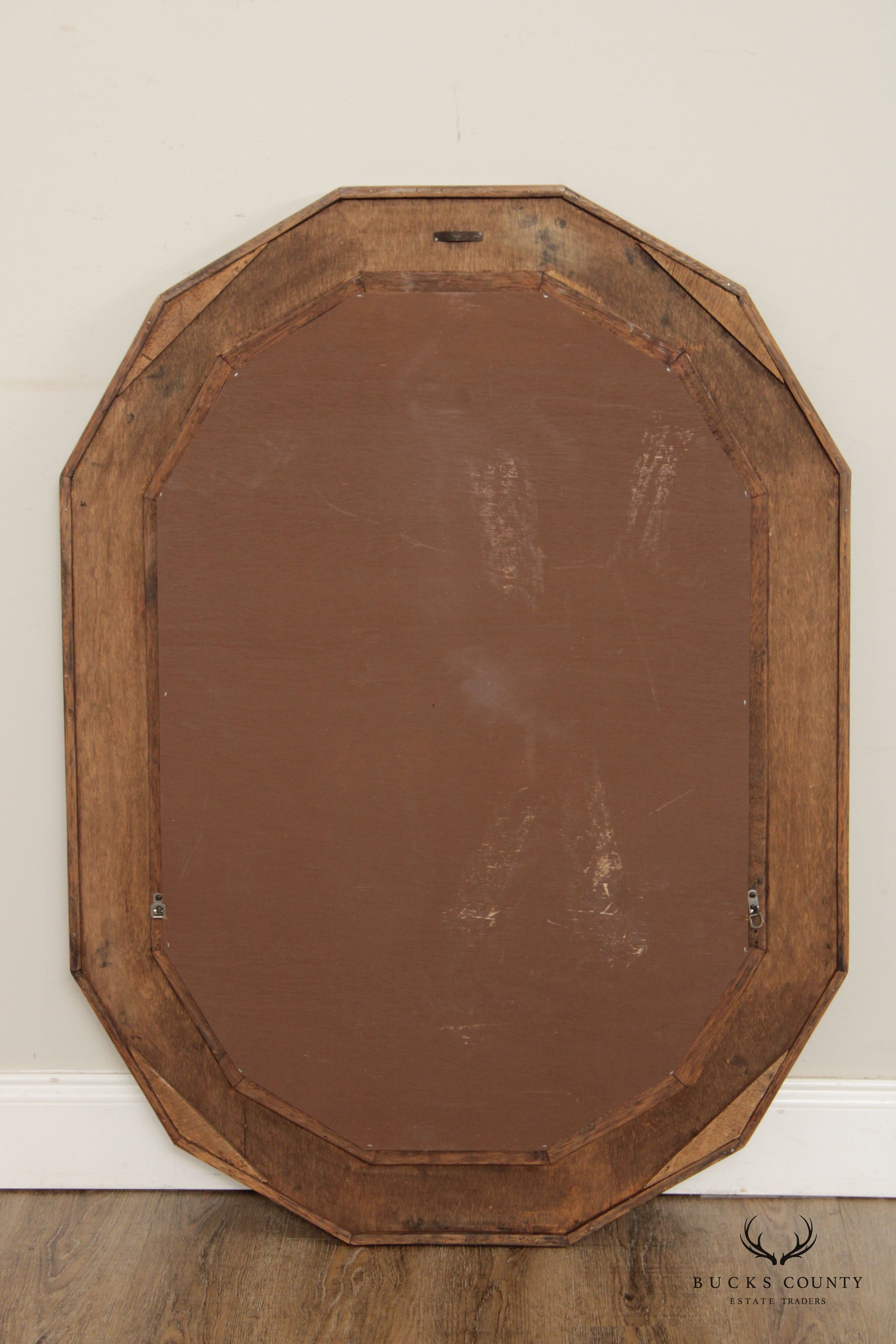 South Cone Collection Twelve Sided Eglomise and Giltwood Frame Mirror