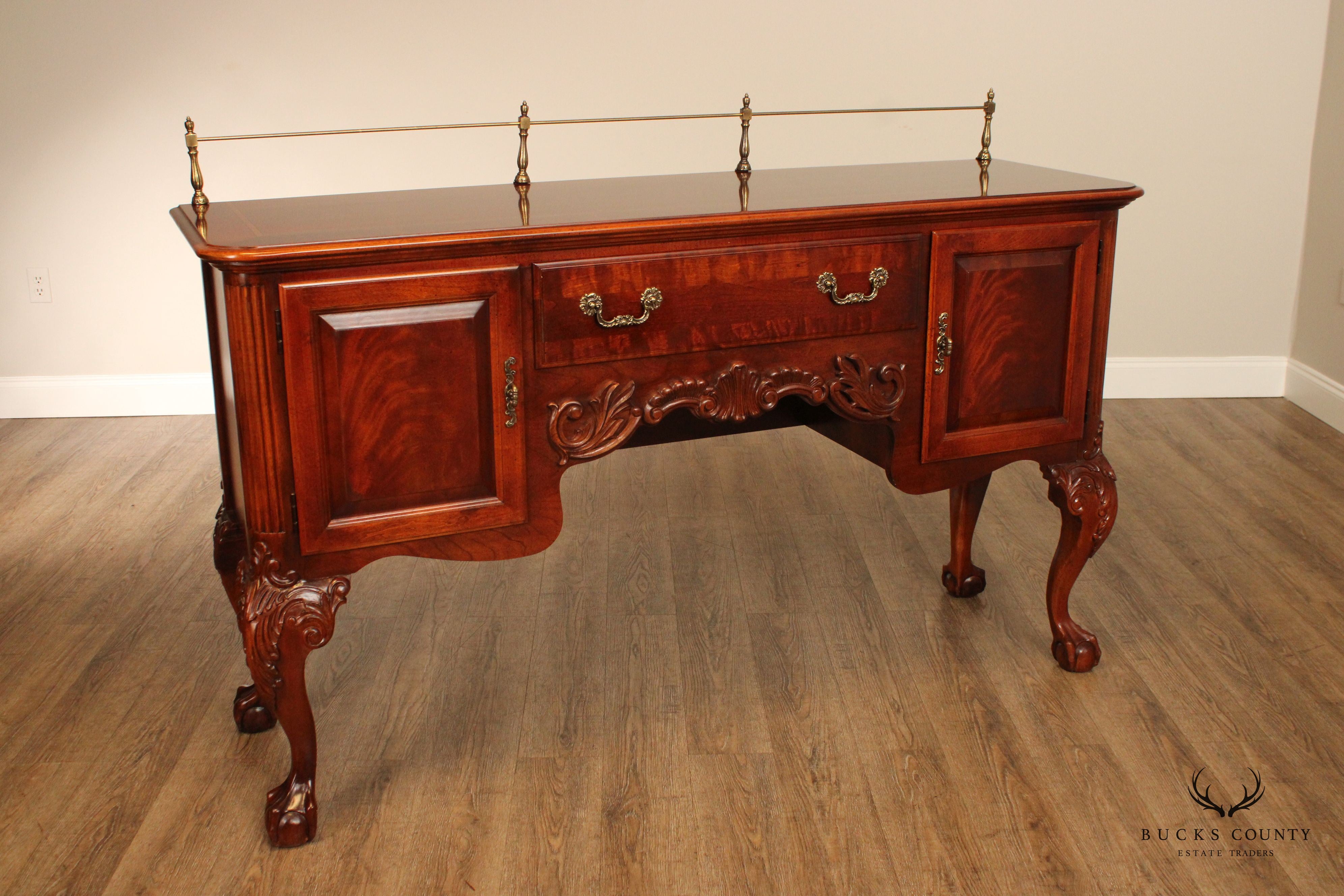 Stanley Furniture Chippendale Style Mahogany Sideboard