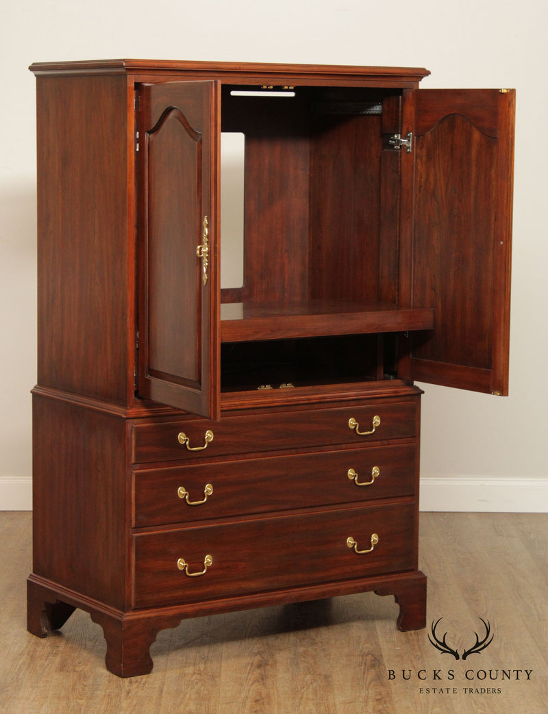 Henkel Harris Chippendale Style Entertainment Armoire Cabinet