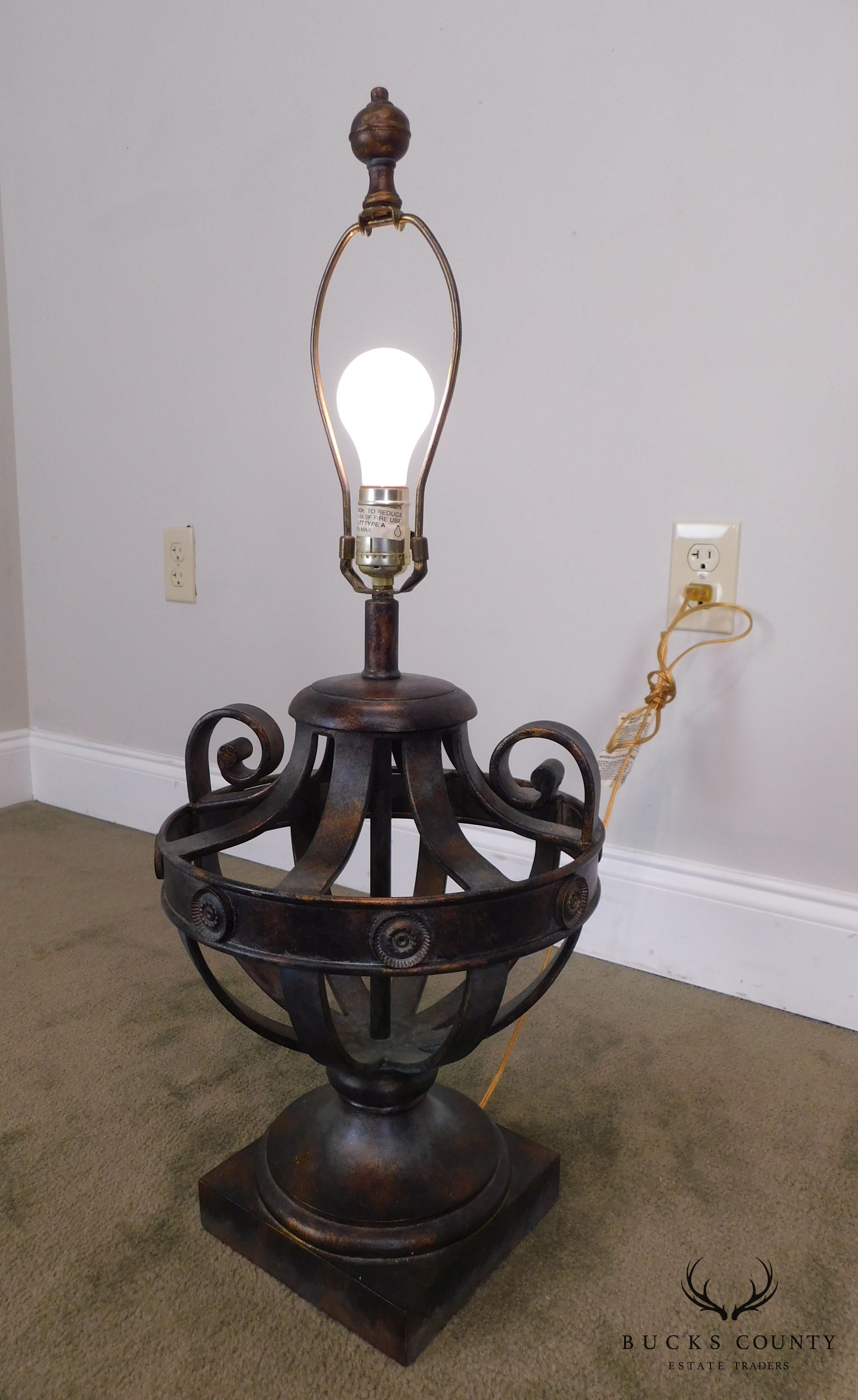 Regency Style Metal Table Lamp Possibly Maitland Smith