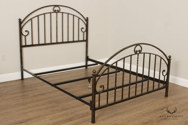Ethan Allen Traditional Wrought Iron Scroll Queen Bed
