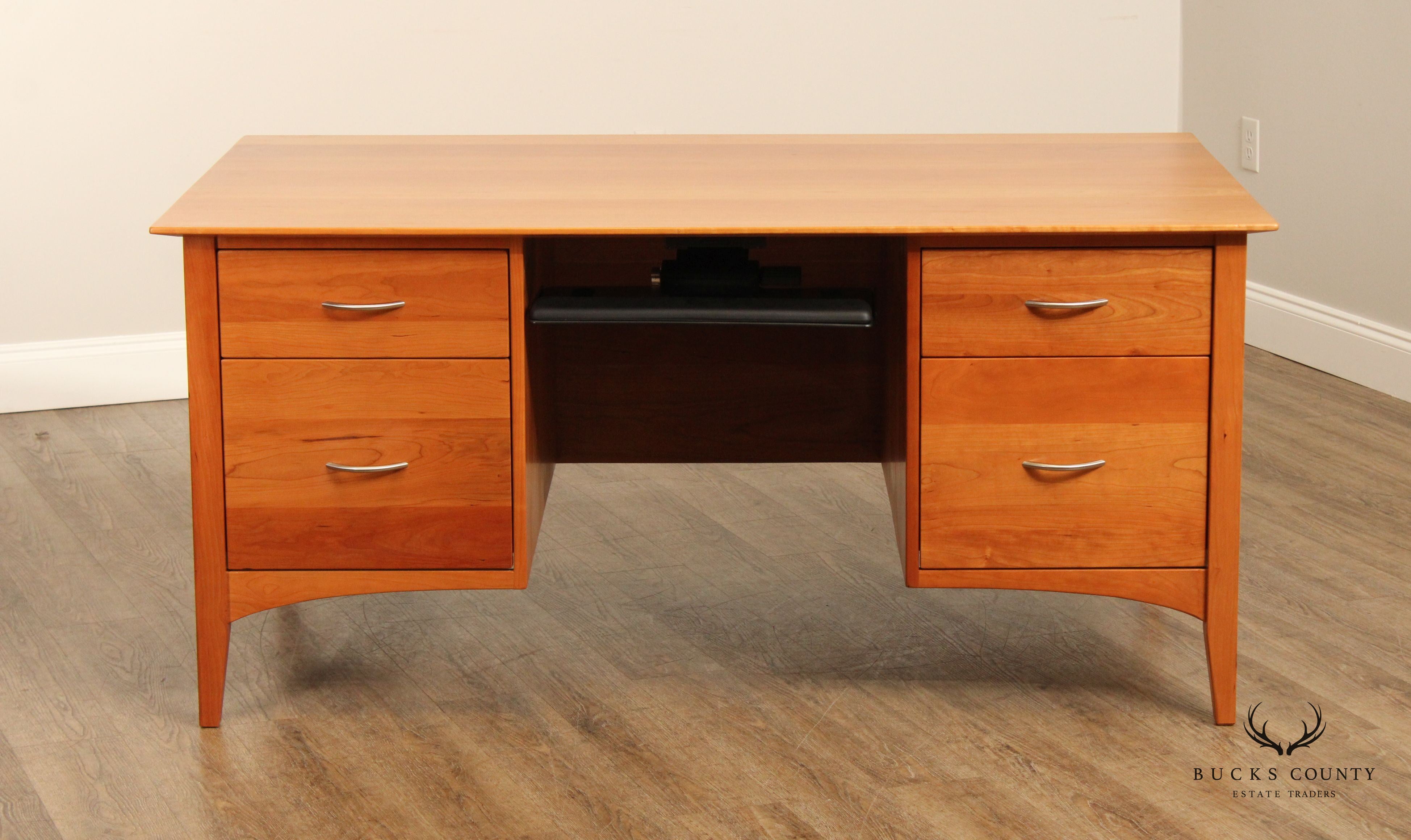 Modern Shaker Style Solid Cherry Executive Writing Desk