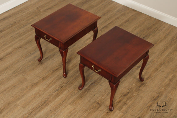 Thomasville 'Impressions' Queen Anne Style Pair of One Drawer End Tables