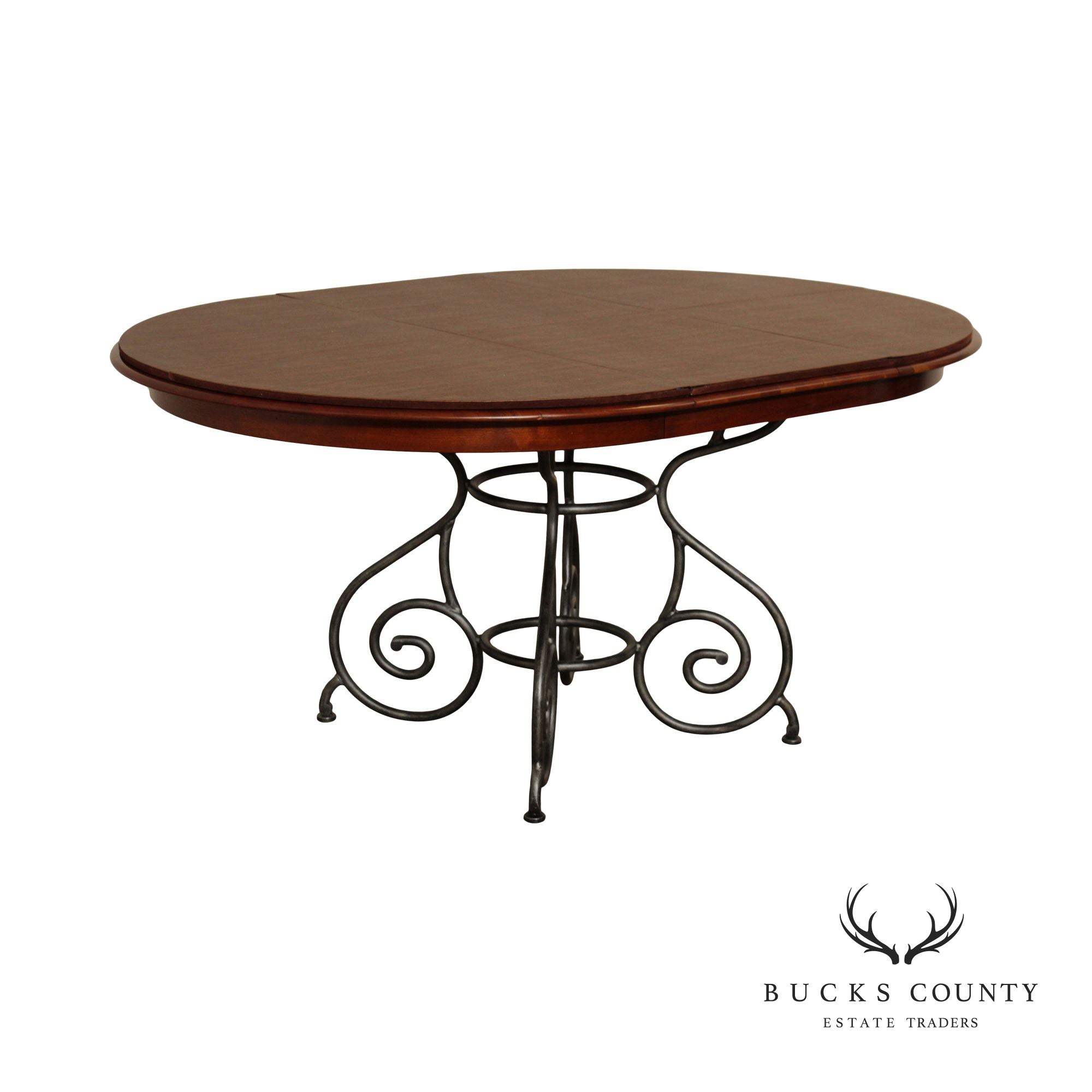 Ethan Allen 'Maison' Expandable Round Top Cherry Dining Table