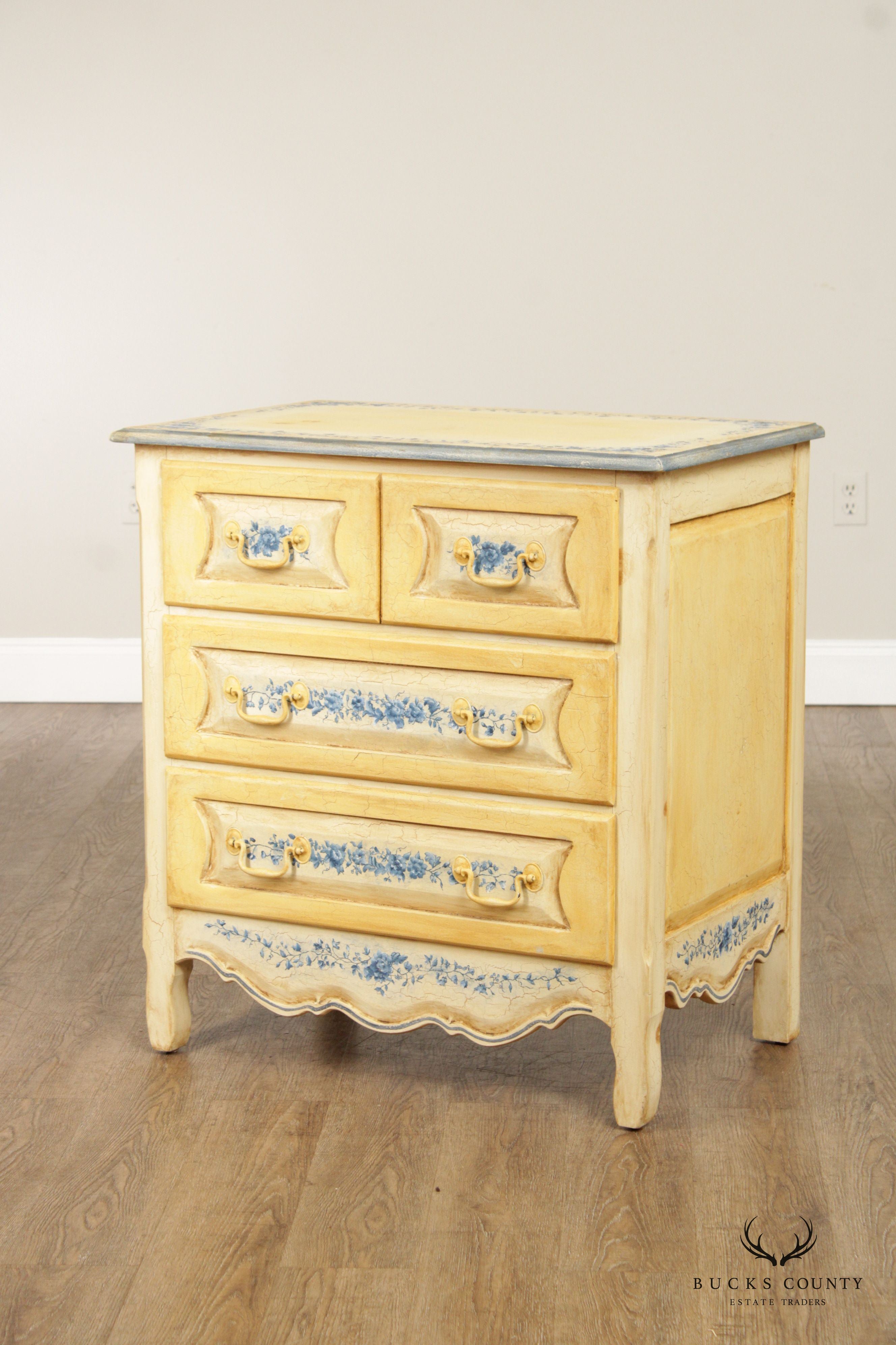 Habersham Plantation French Country Style Paint Decorated Nightstand